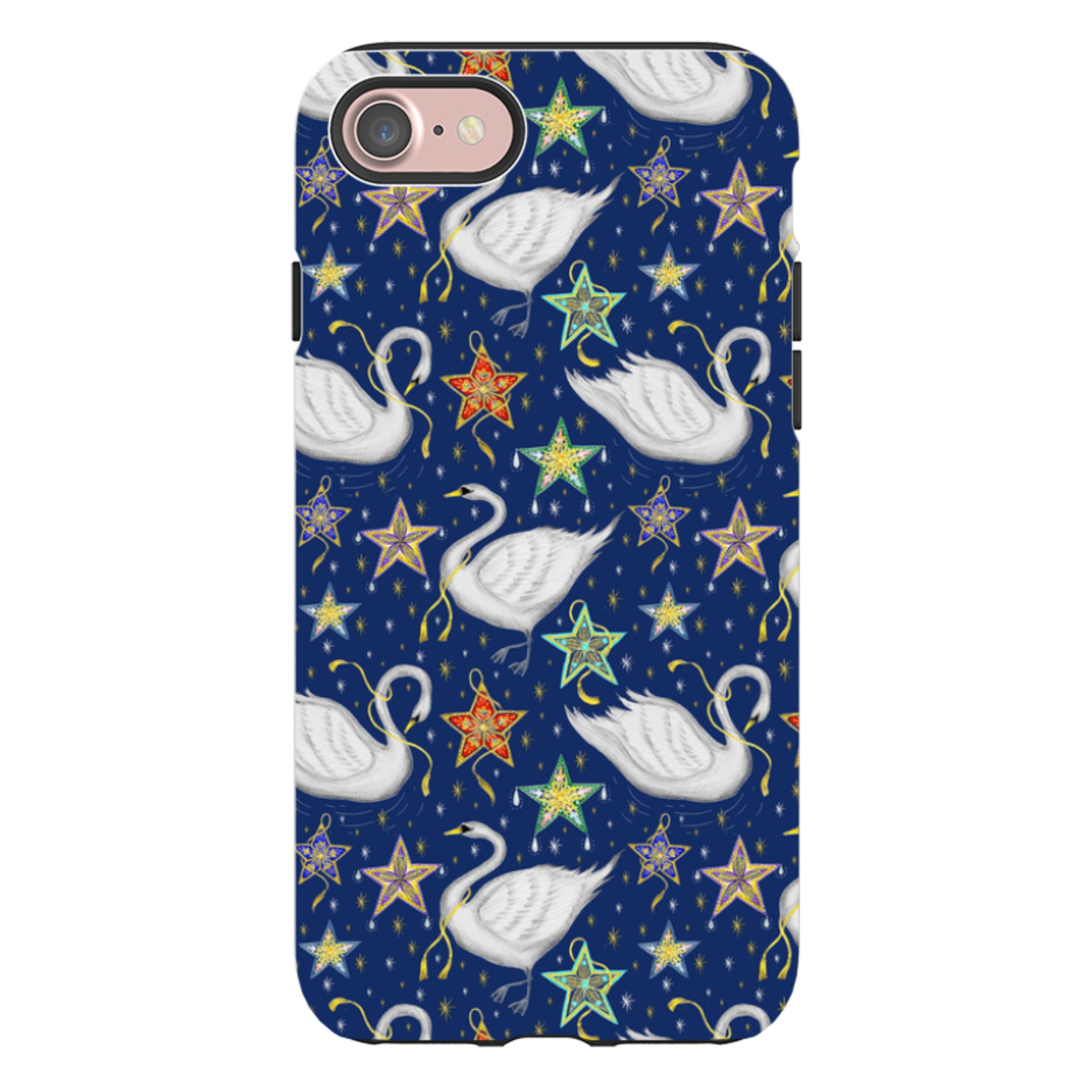 iPhone Tough Case - Swan Pattern By Catherine Rowe