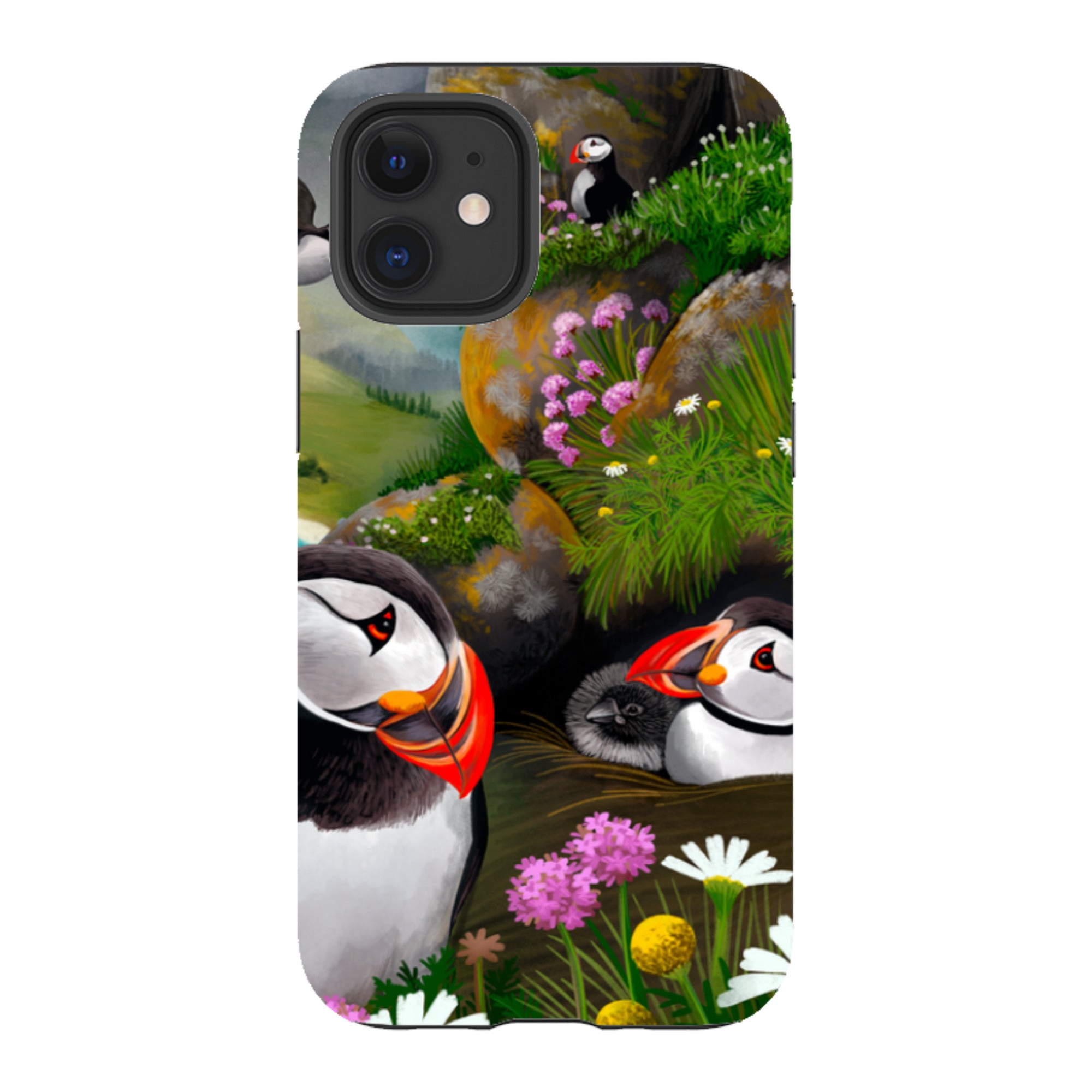 iPhone Tough Case - Puffin Family By Anna Stead