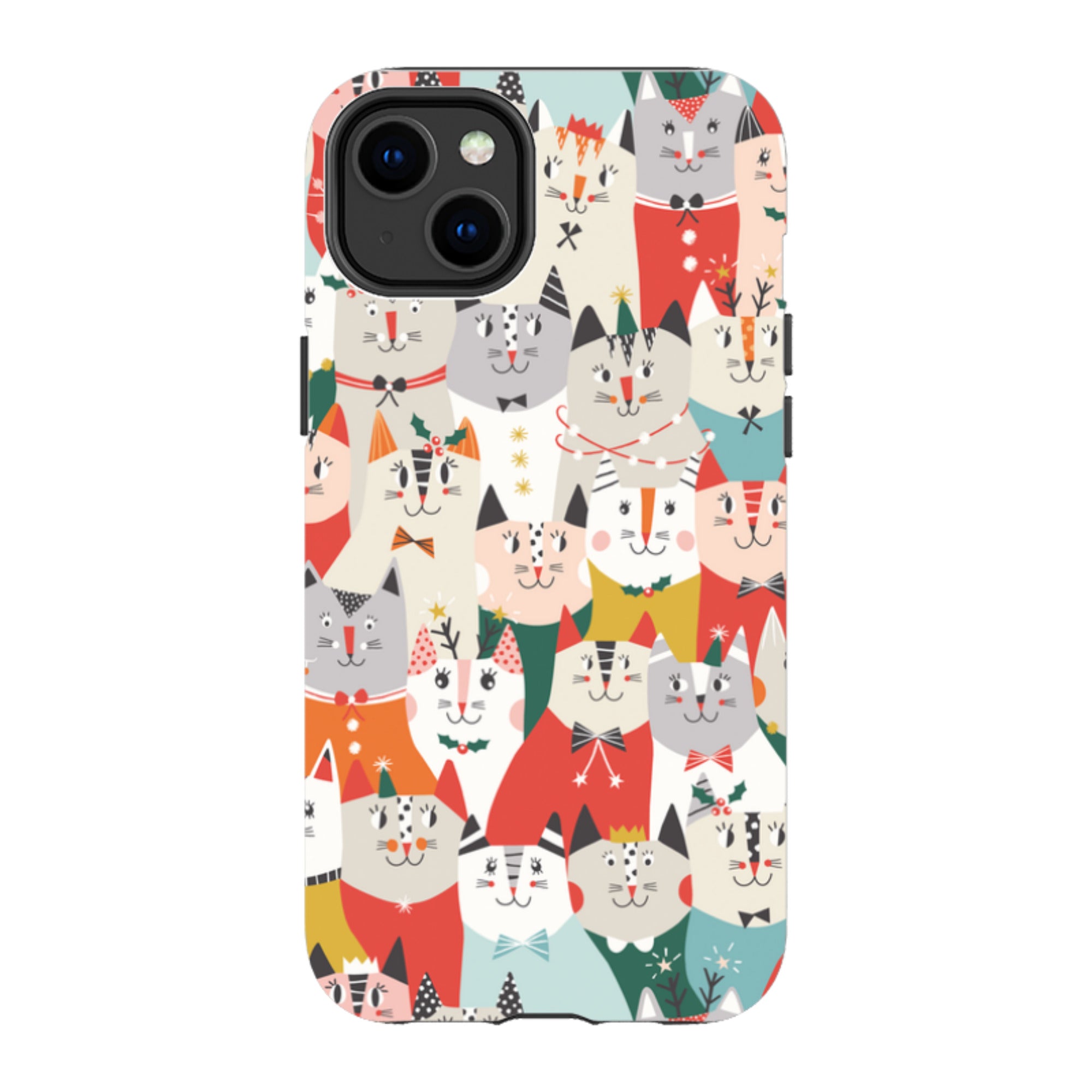 iPhone Tough Case - Christmas Cats By Ali Brookes