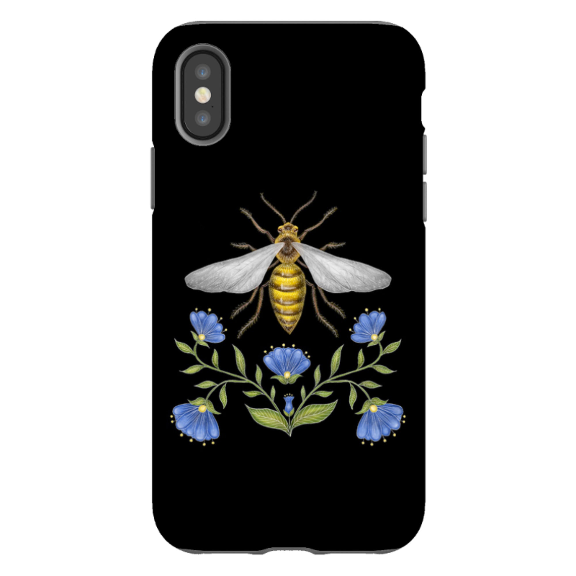 iPhone Tough Case - Wings Of Freedom Black By Catherine Rowe