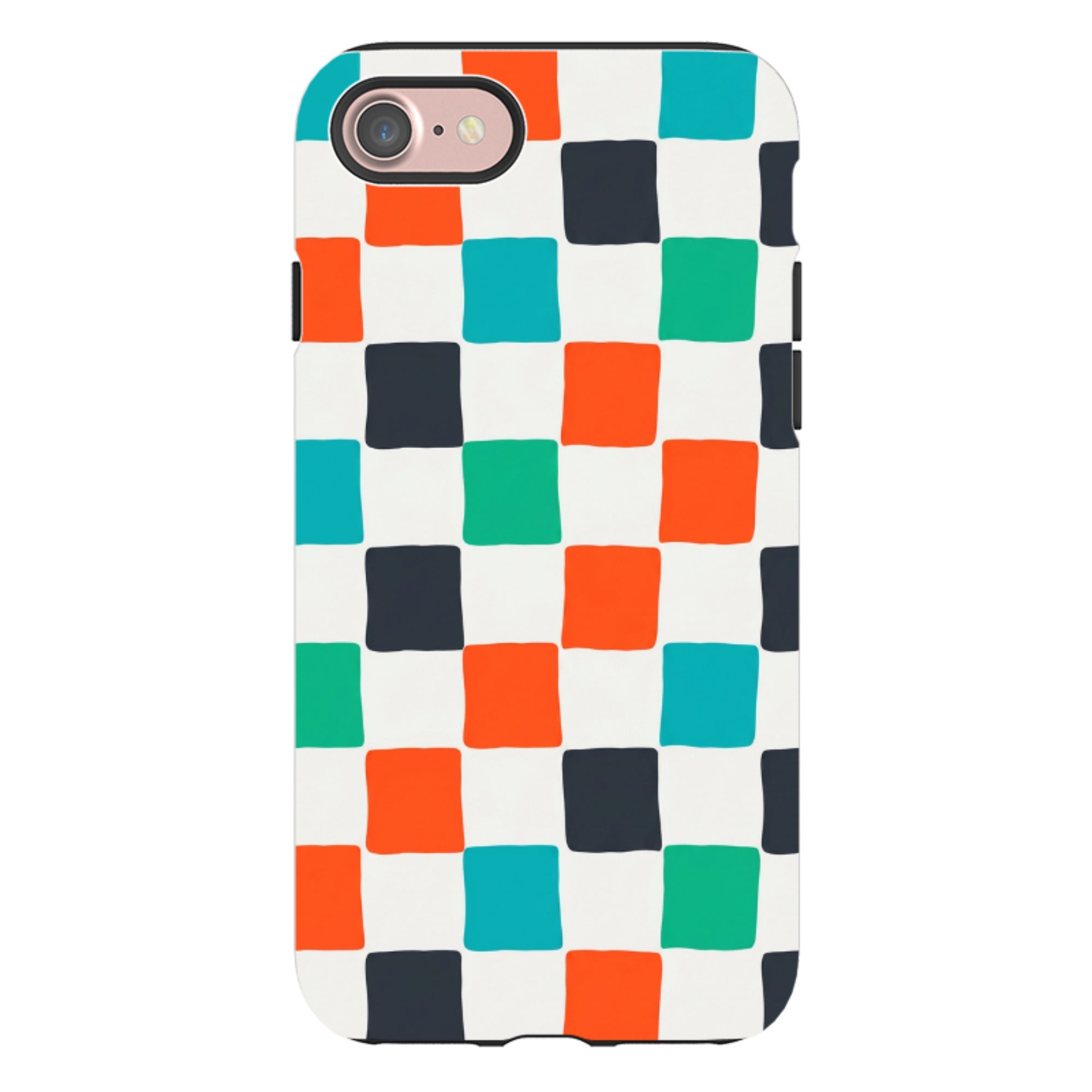 iPhone Tough Case - Multi-Color Checkerboard