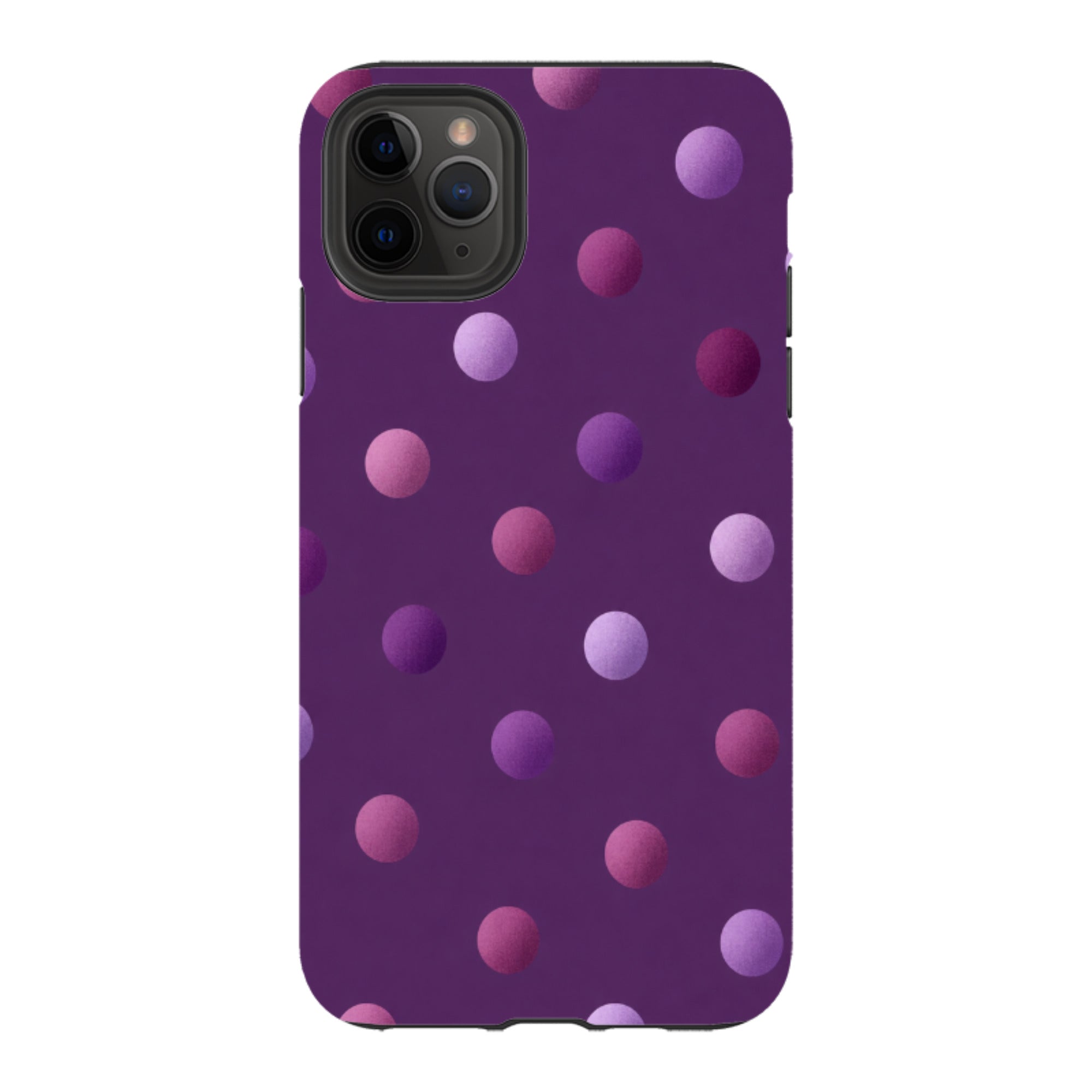 iPhone Tough Case - Purple Polka Dot