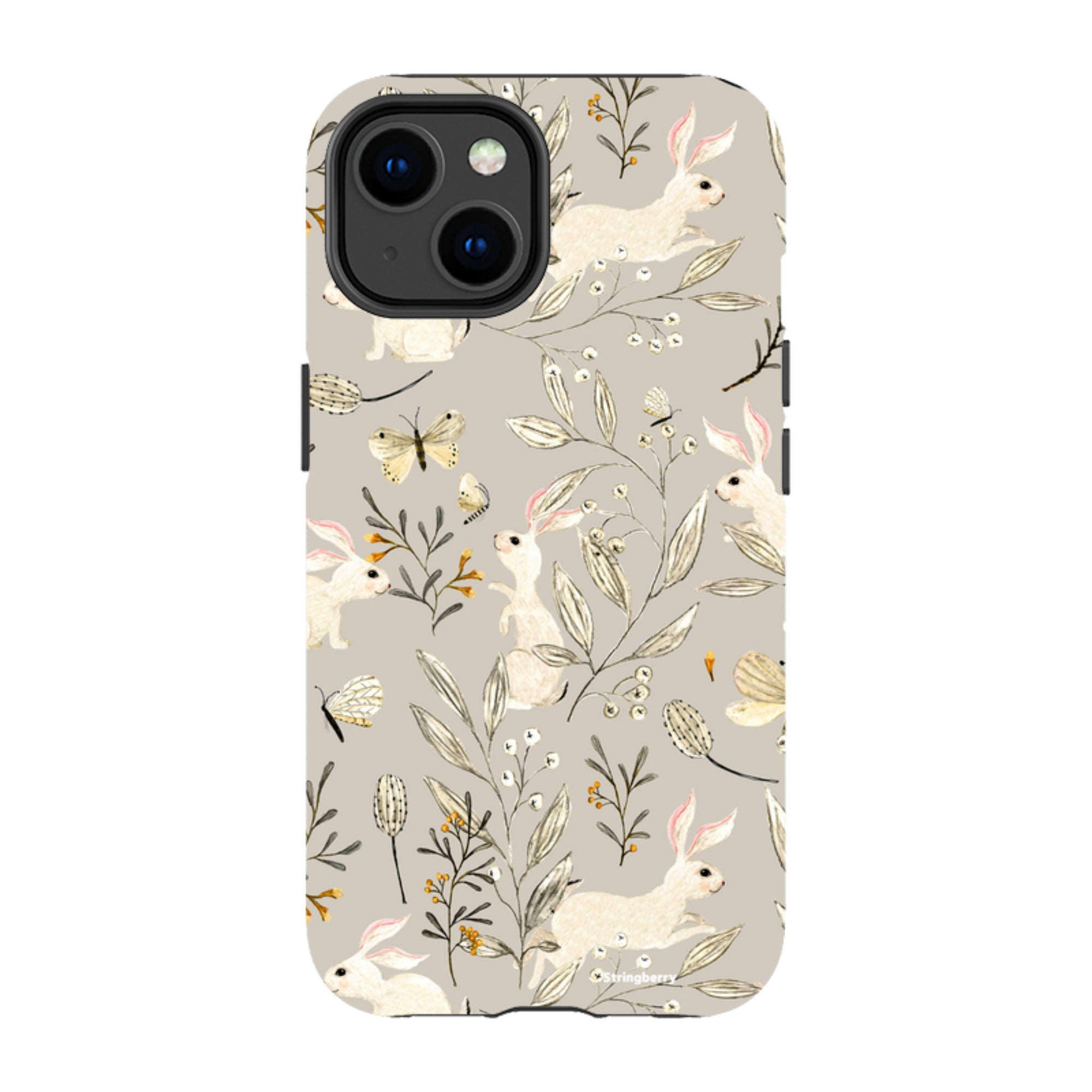 iPhone Tough Case - Bunnies Grey By Katherine Quinn