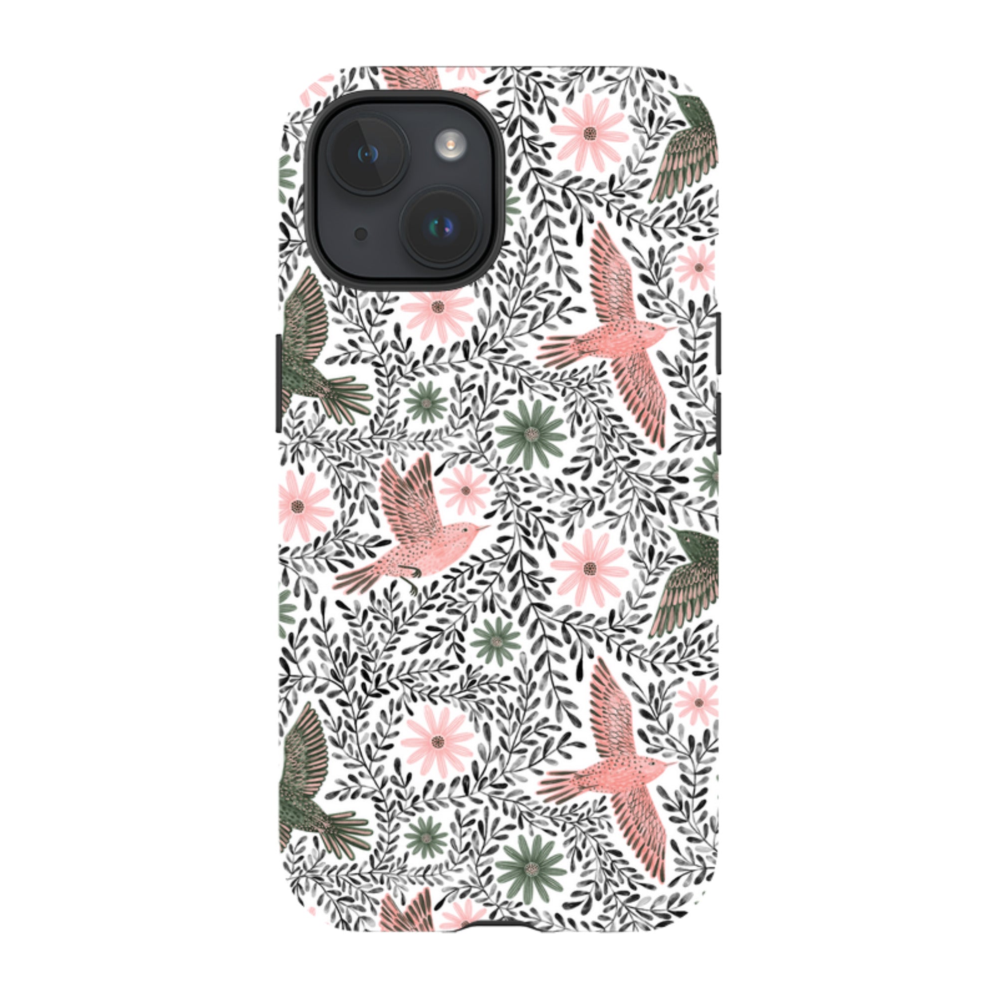 iPhone Tough Case - Bird Pattern Black By Lee Foster Wilson