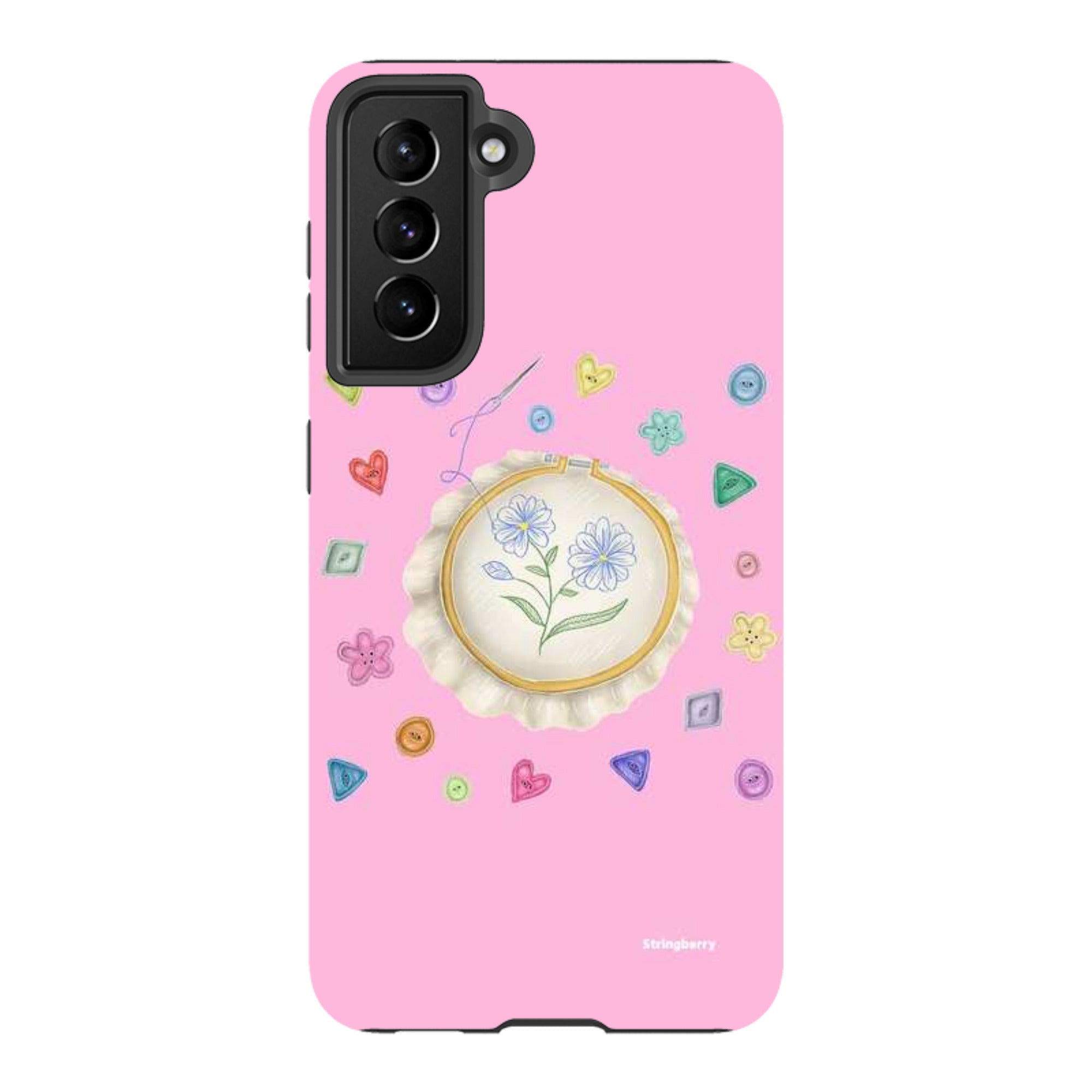 Samsung Tough Case - Flower Buttons Needlework By Catherine Rowe