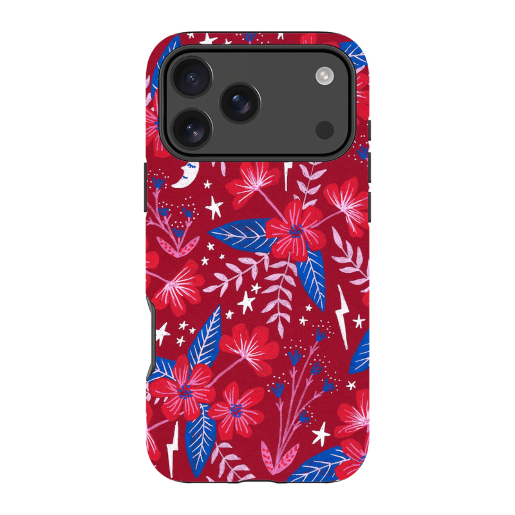 iPhone Tough Case - Red Moon Garden By Lee Foster Wilson