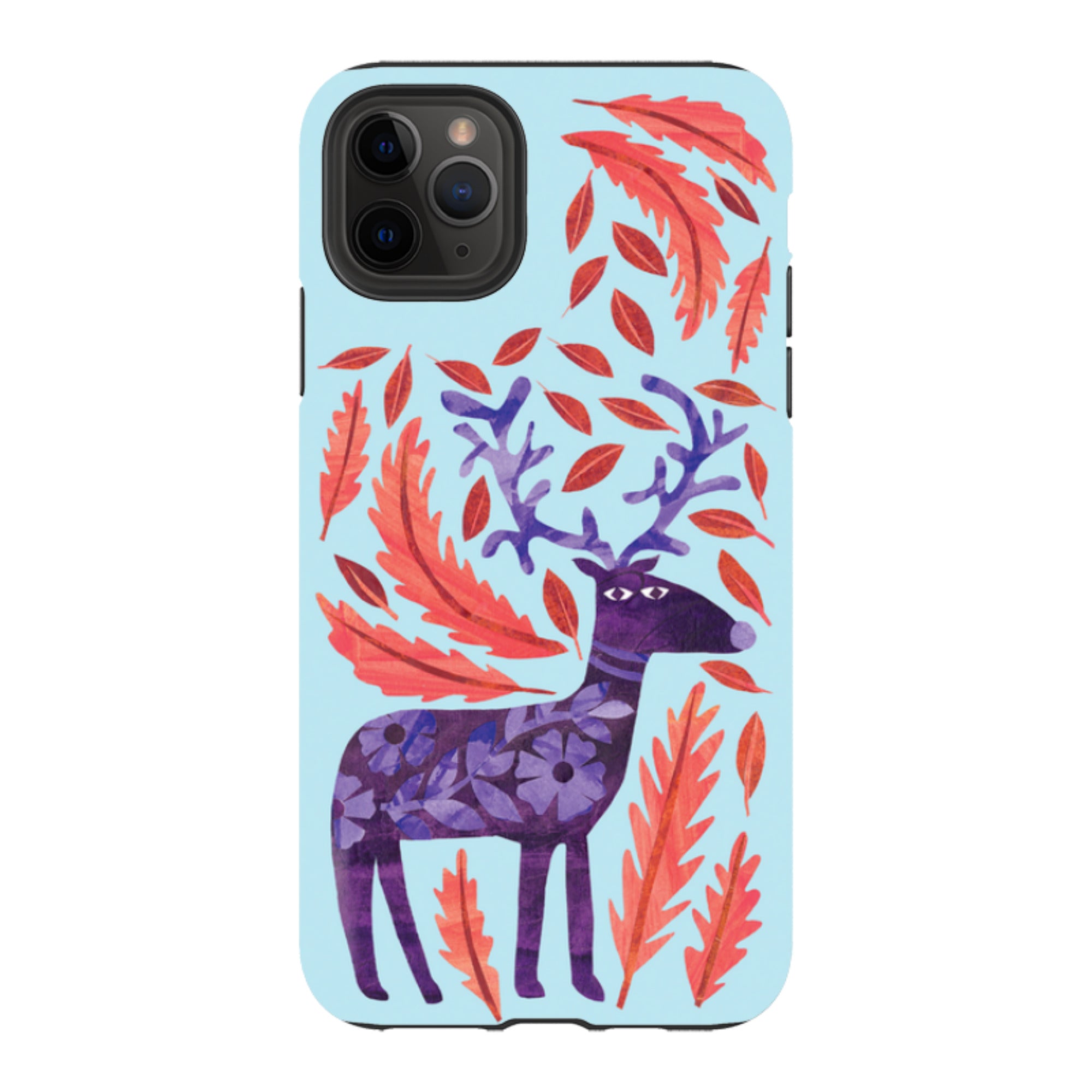 iPhone Tough Case - Purple Reindeer By Tracey English