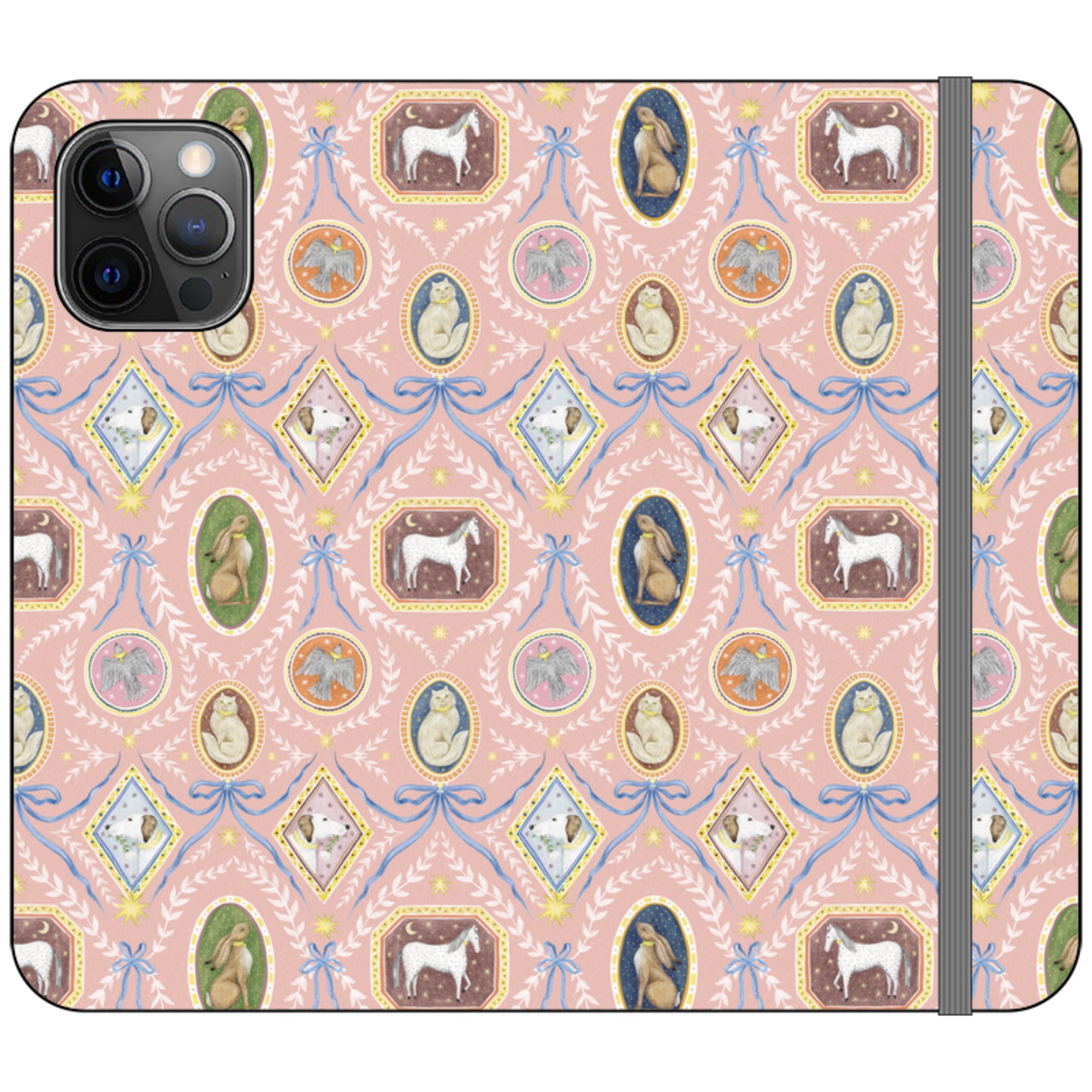 Charleston Peach Pink Wallet Case By Catherine Rowe