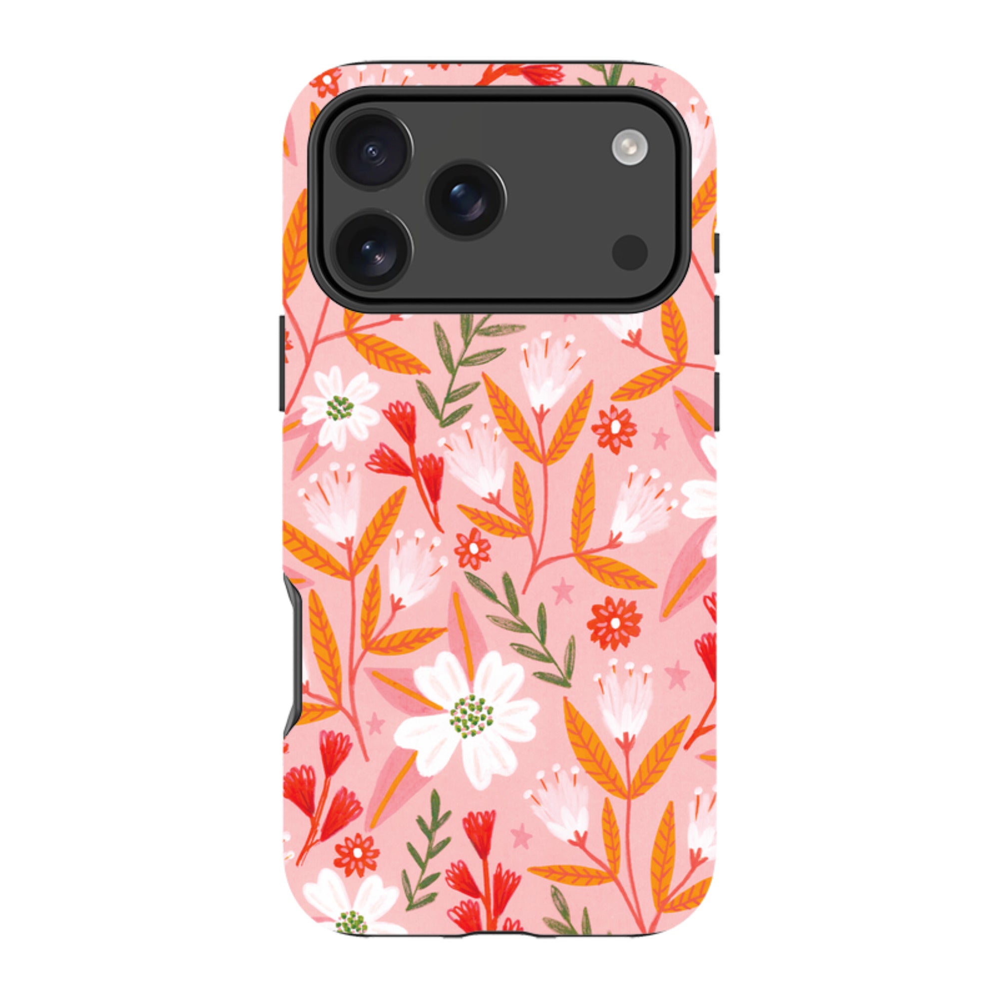 iPhone Tough Case - Pink And Orange Florals By Lee Foster Wilson