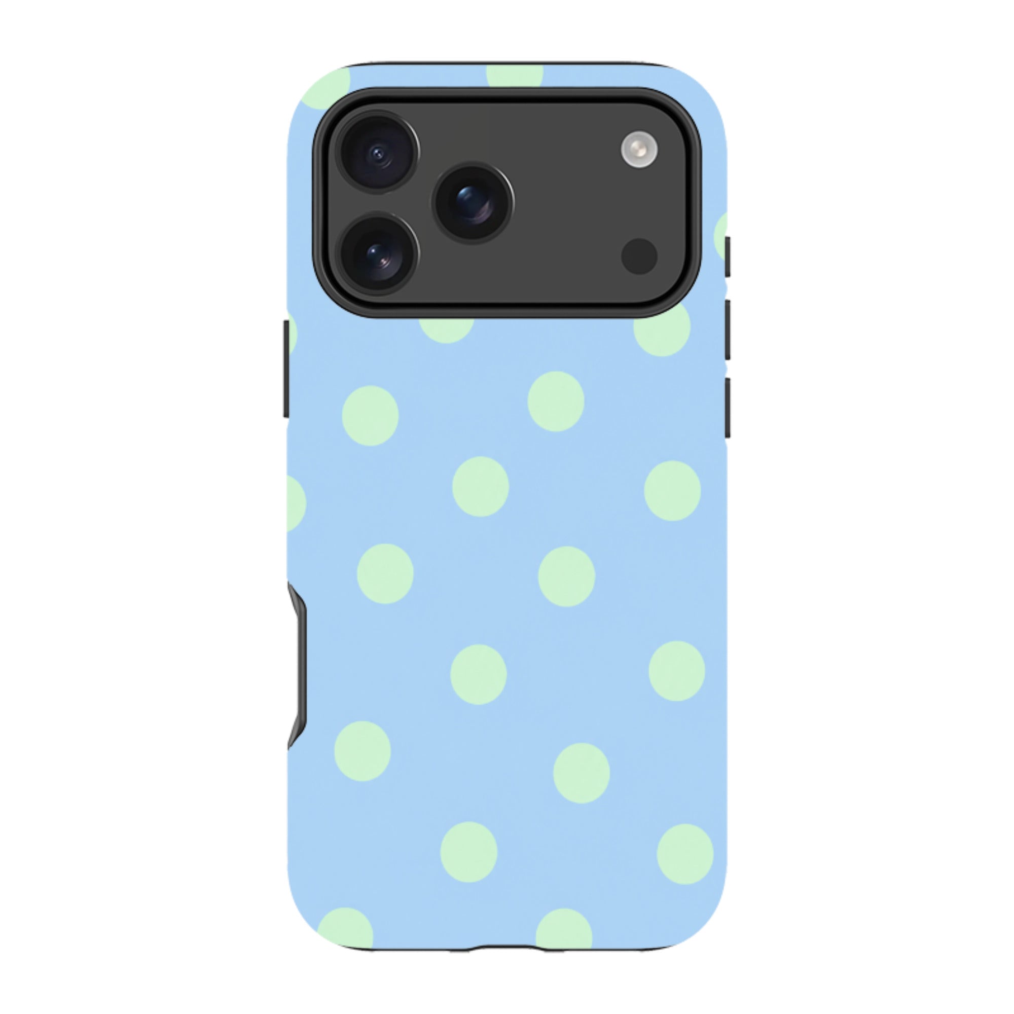 iPhone Tough Case - Sky Blue & Mint Green Polka Dot