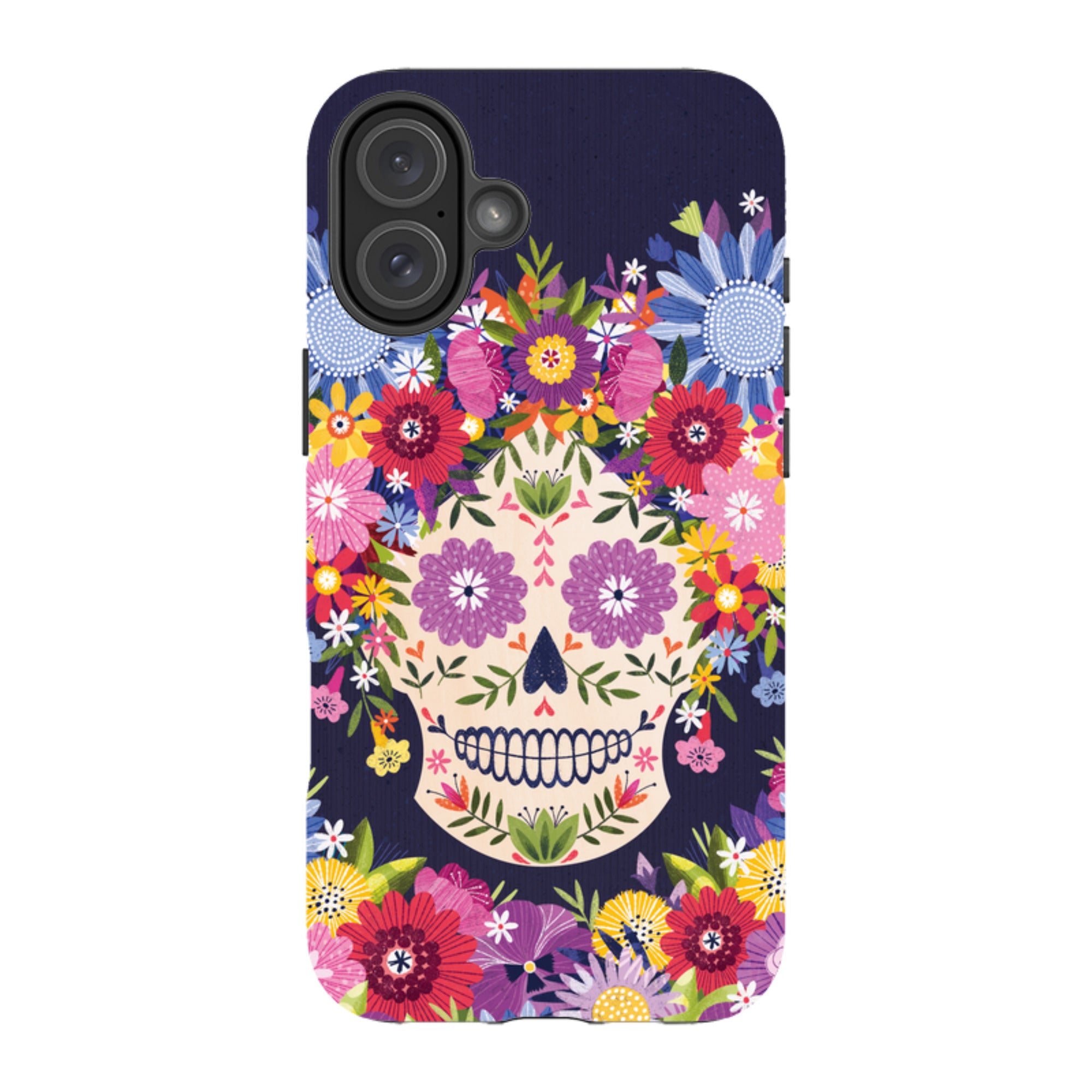 iPhone Tough Case - Sugar Skull Blue By Ali Brookes