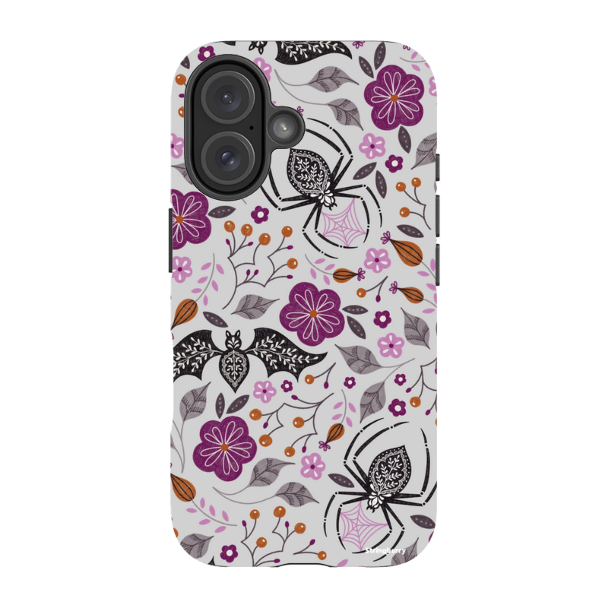iPhone Tough Case - SpiderBat Grey By Jenny Zemanek