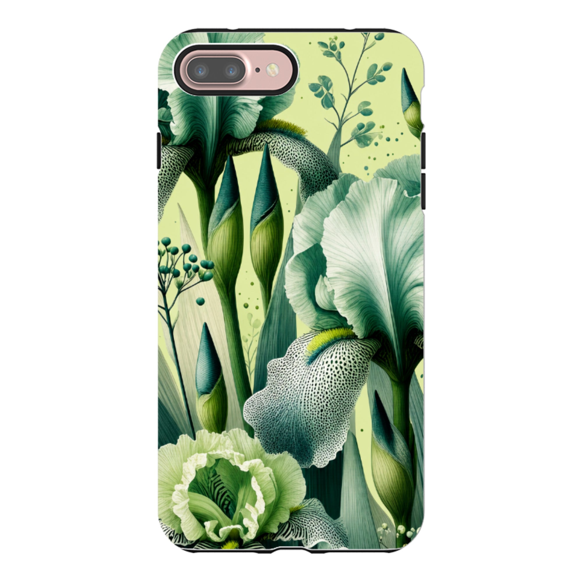iPhone Tough Case - Sage Green Iris Floral