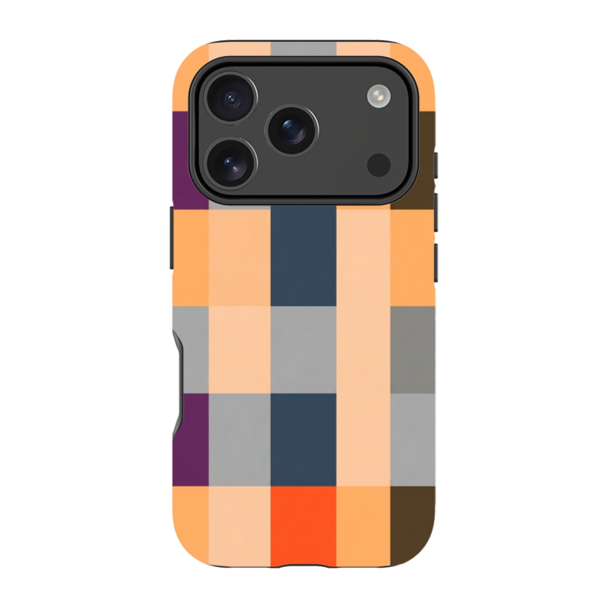 iPhone MagSafe Tough Case - Orange and Purple Plaid