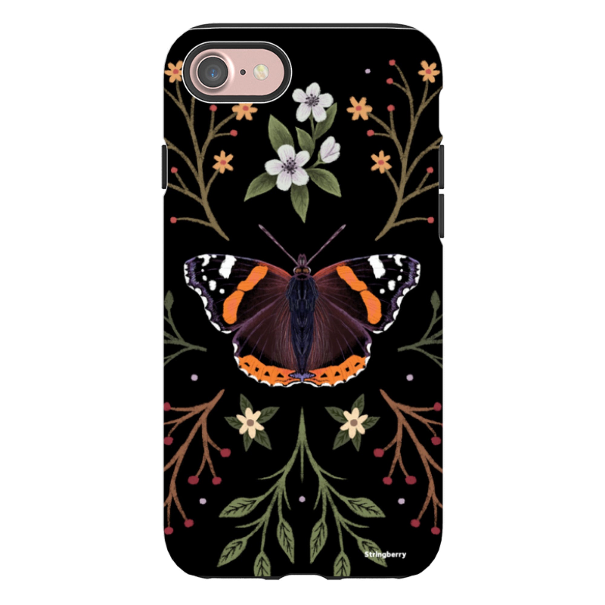 iPhone Tough Case - Red Admiral Butterfly By Anna Stead