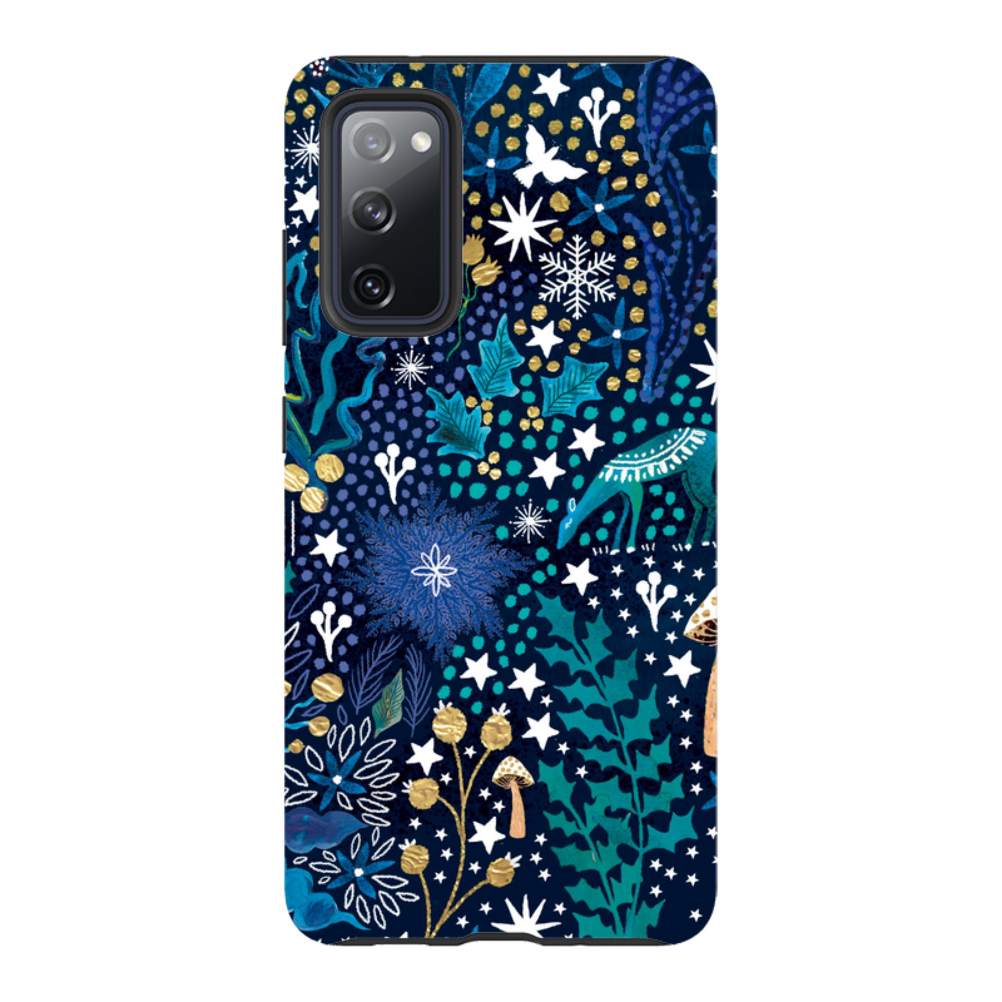 Samsung Tough Case - Winter Flowers Teal By Emma Frances Grant