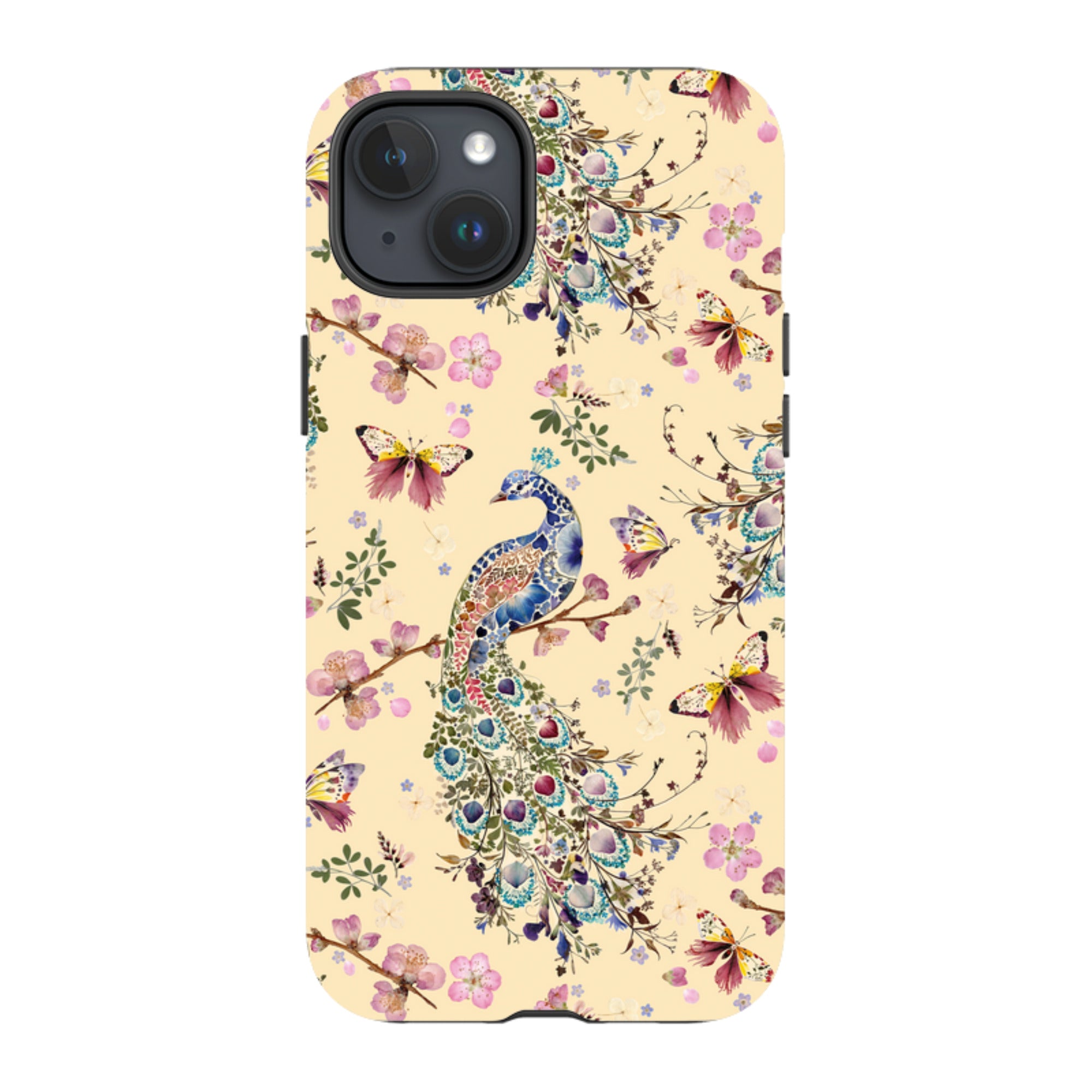 iPhone MagSafe Tough Case -  Peacock and Cherry Blossoms Lily By Helen Ahpornsiri