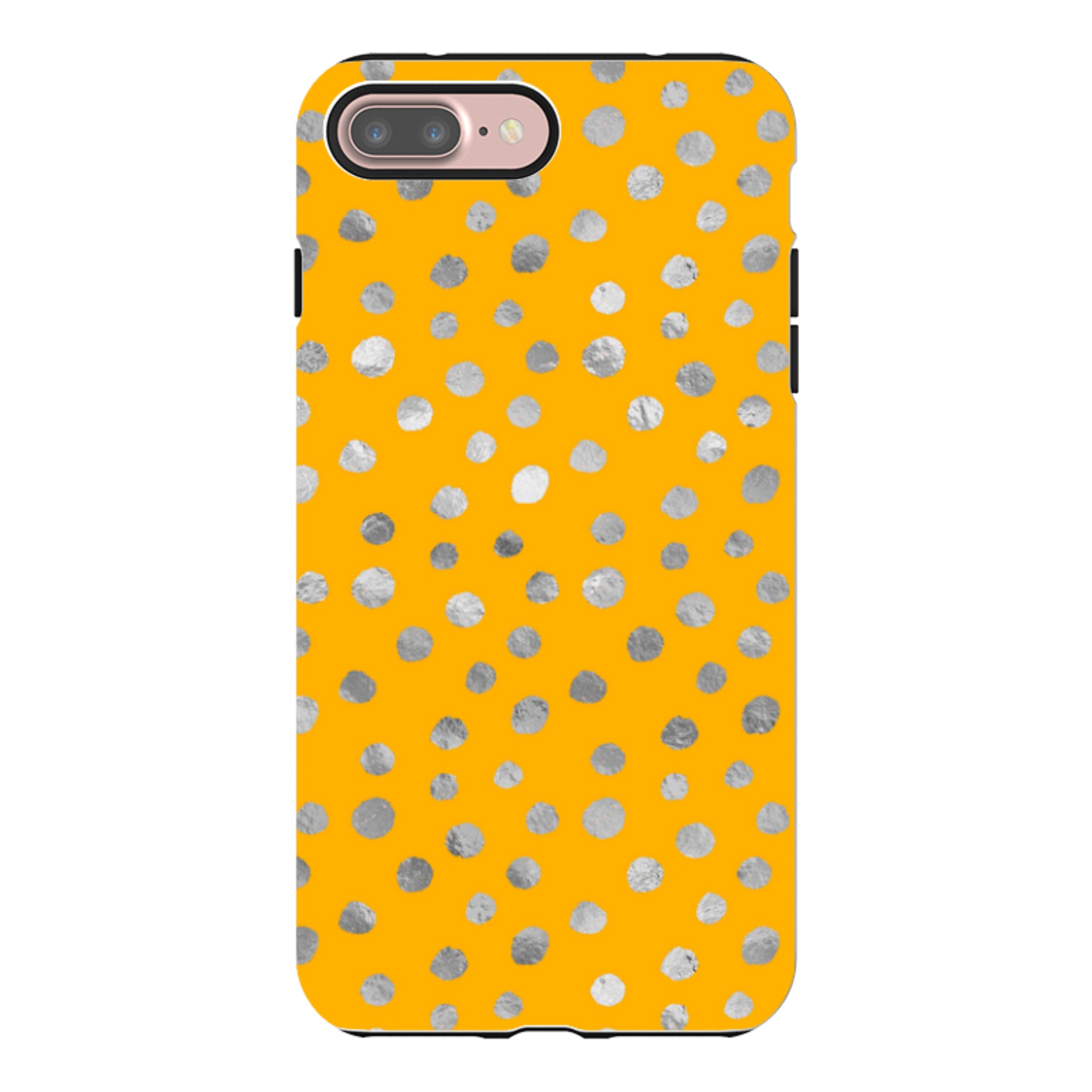 iPhone Tough Case - Honey and Silver Dots