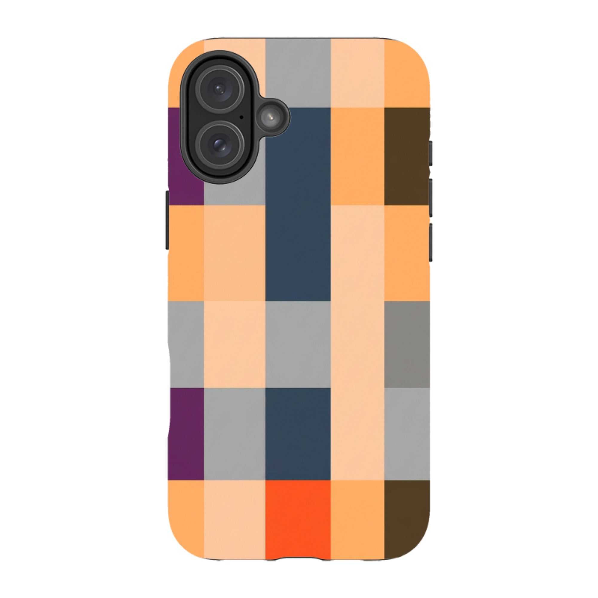 iPhone Tough Case - Orange and Purple Plaid