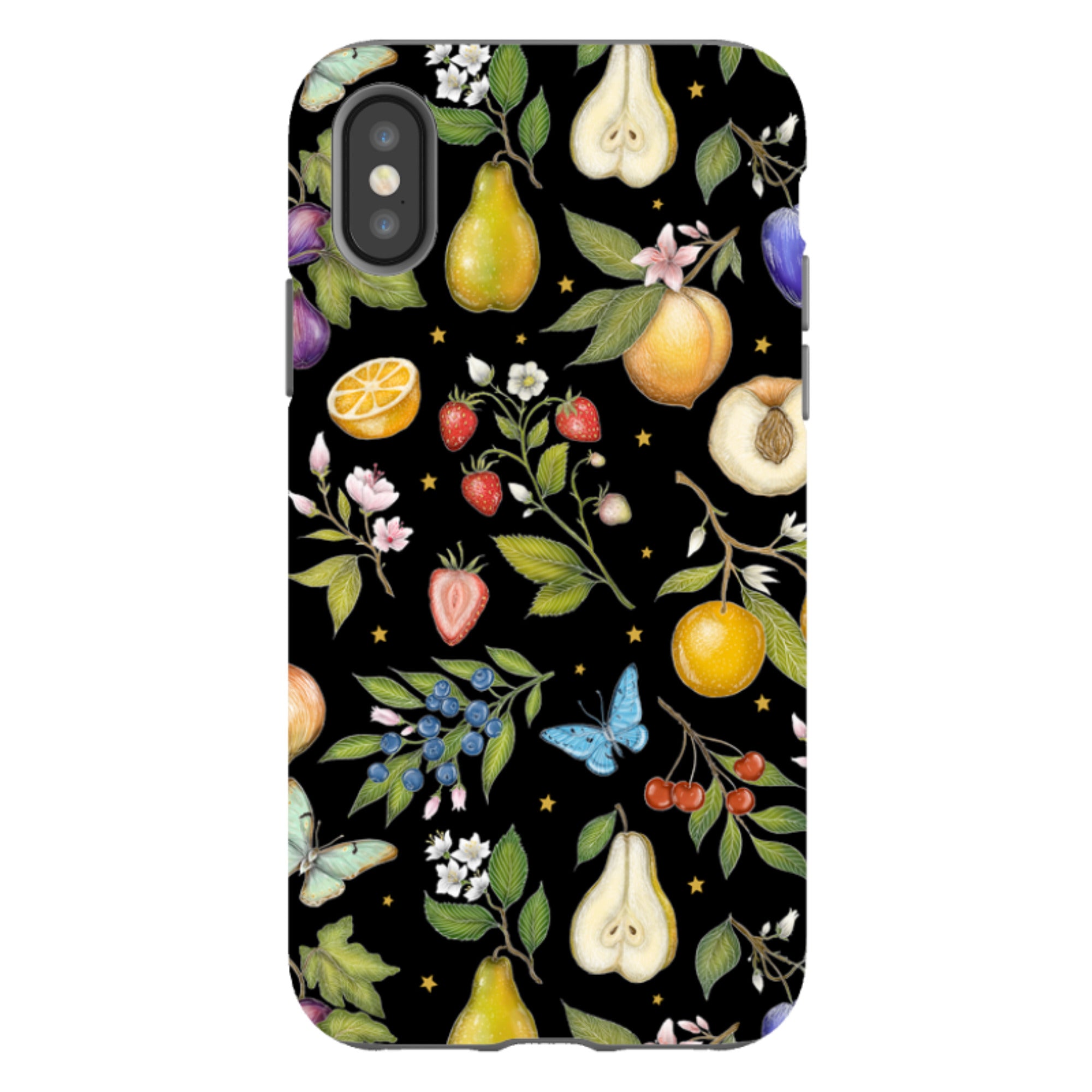 iPhone Tough Case - Black Fruits By Catherine Rowe