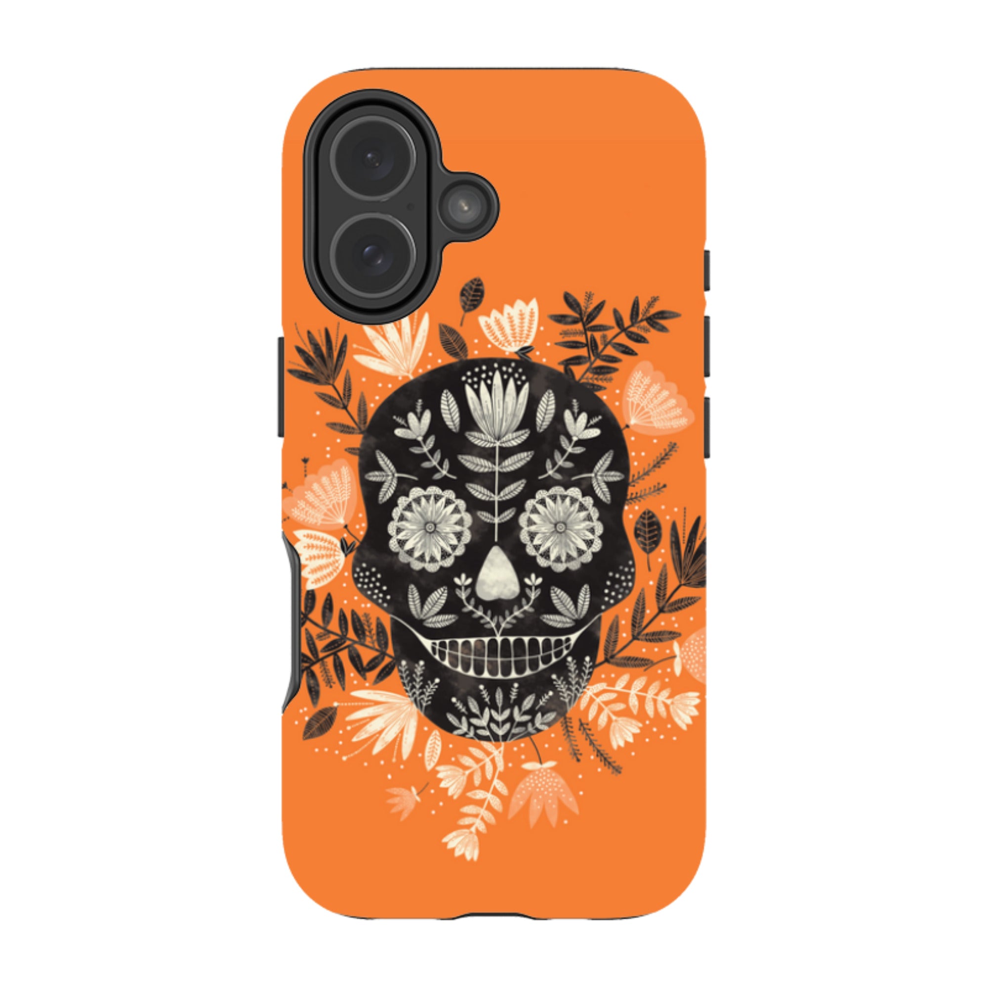 iPhone MagSafe Tough Case -  Sugar Skull Orange By Jade Mosinski