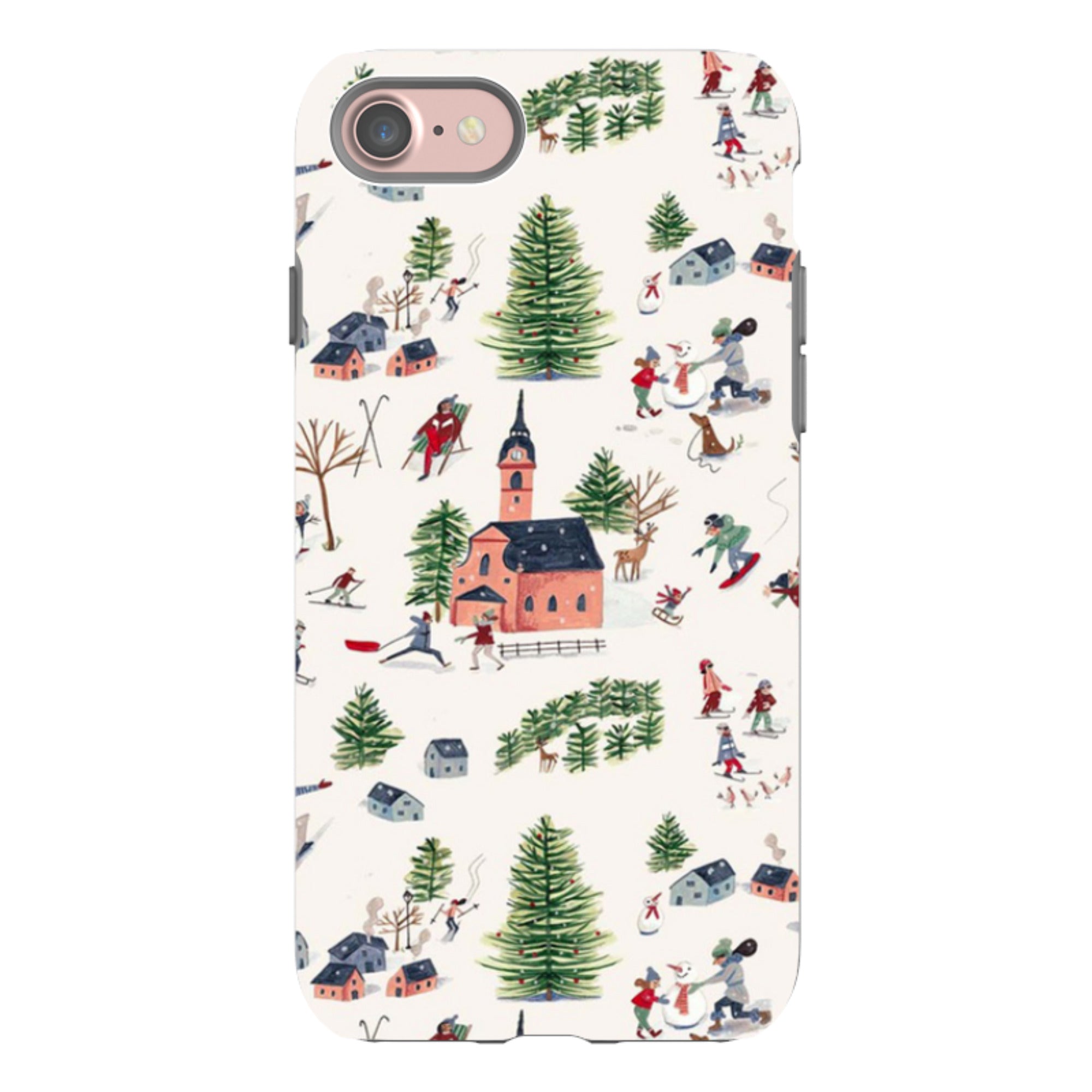 iPhone Tough Case - Skiing By Caroline Bonne Muller