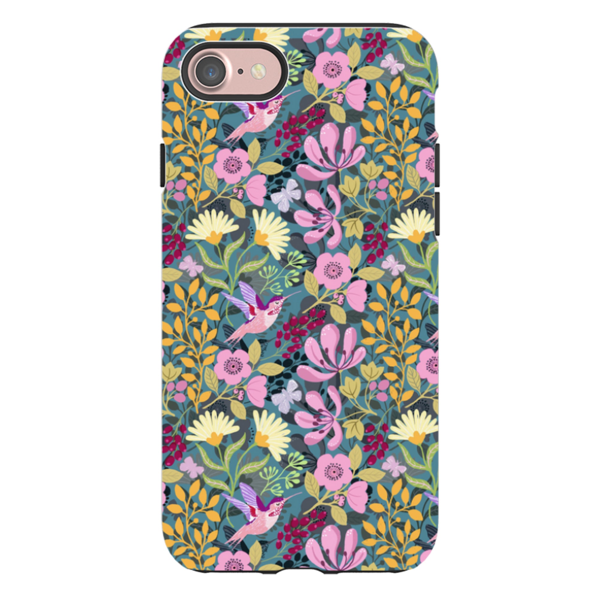 iPhone Tough Case - Hummingbird Pattern By Bex Parkin