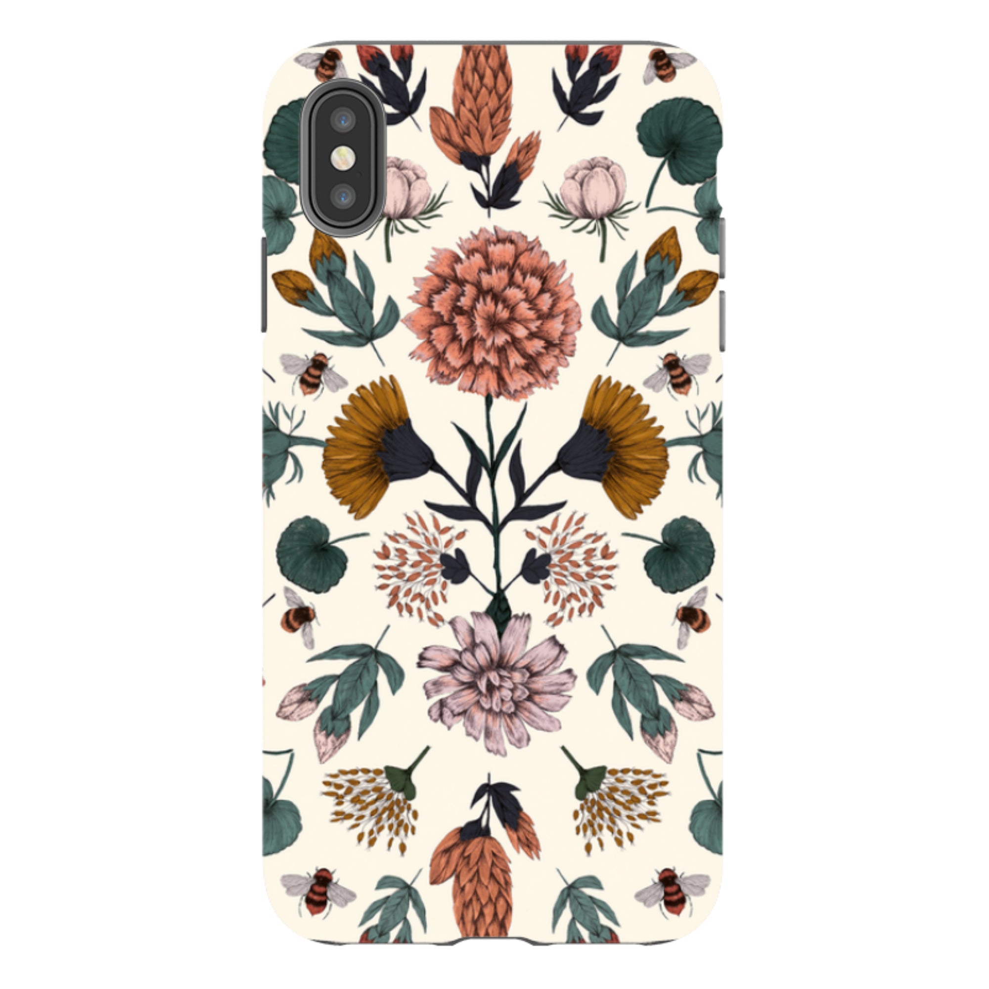 iPhone Tough Case - Floral Bees By Jade Mosinski