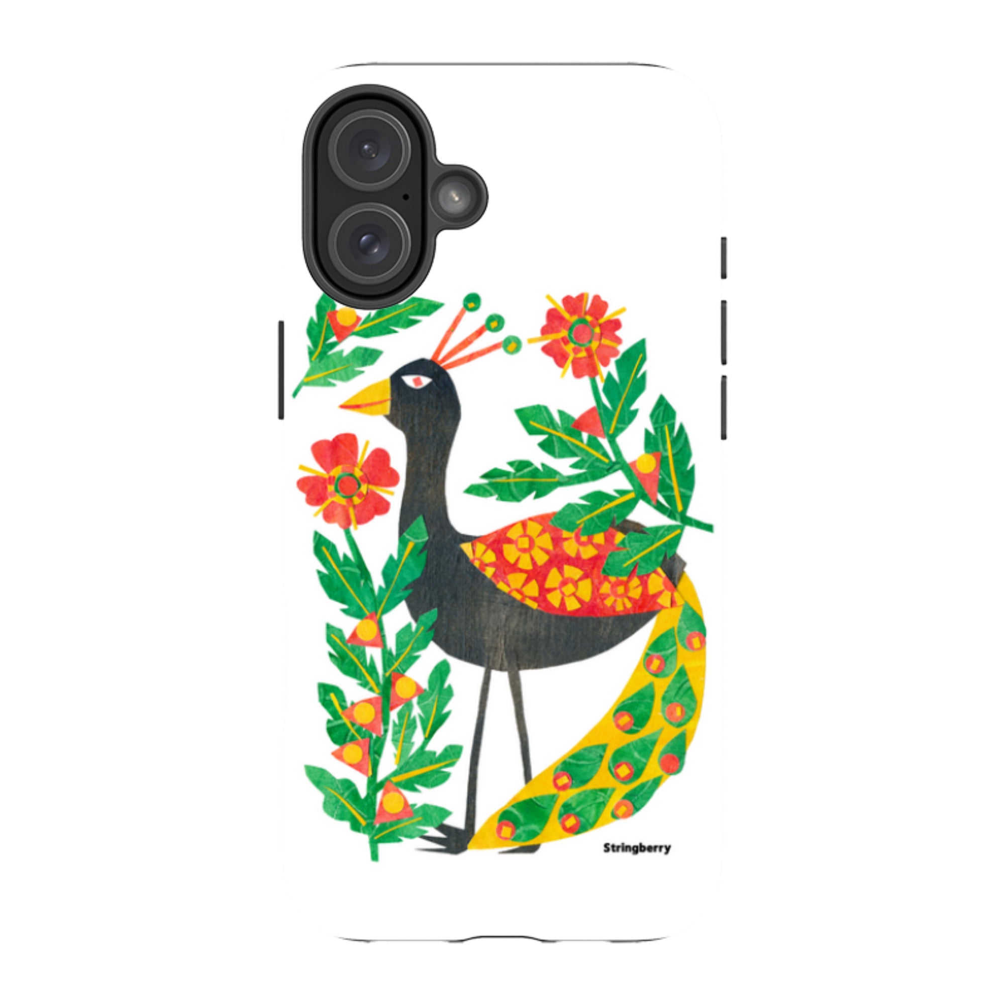 iPhone Tough Case - Folk Floral Peahen By Tracey English