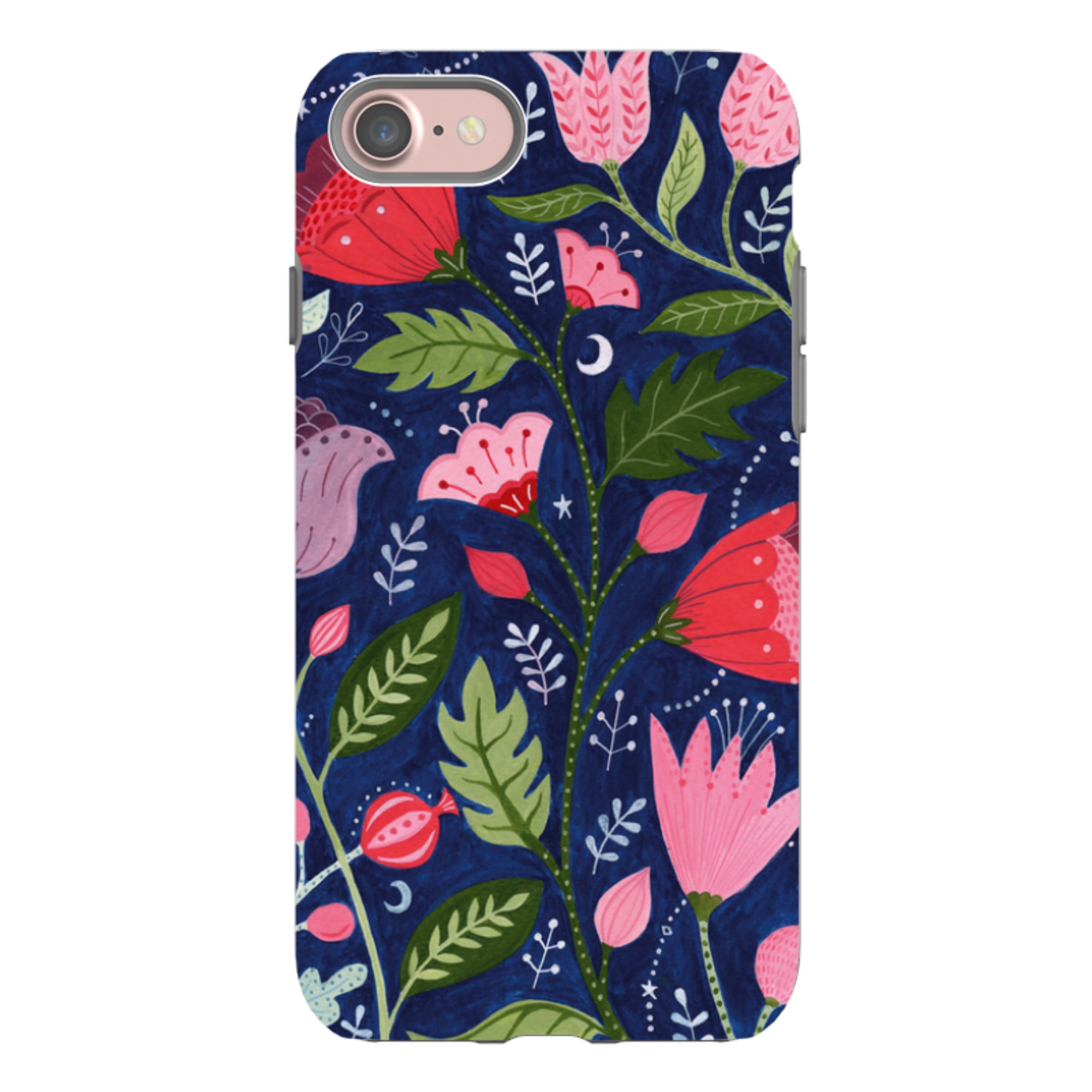 iPhone Tough Case - Flowers On Blue By Bex Parkin