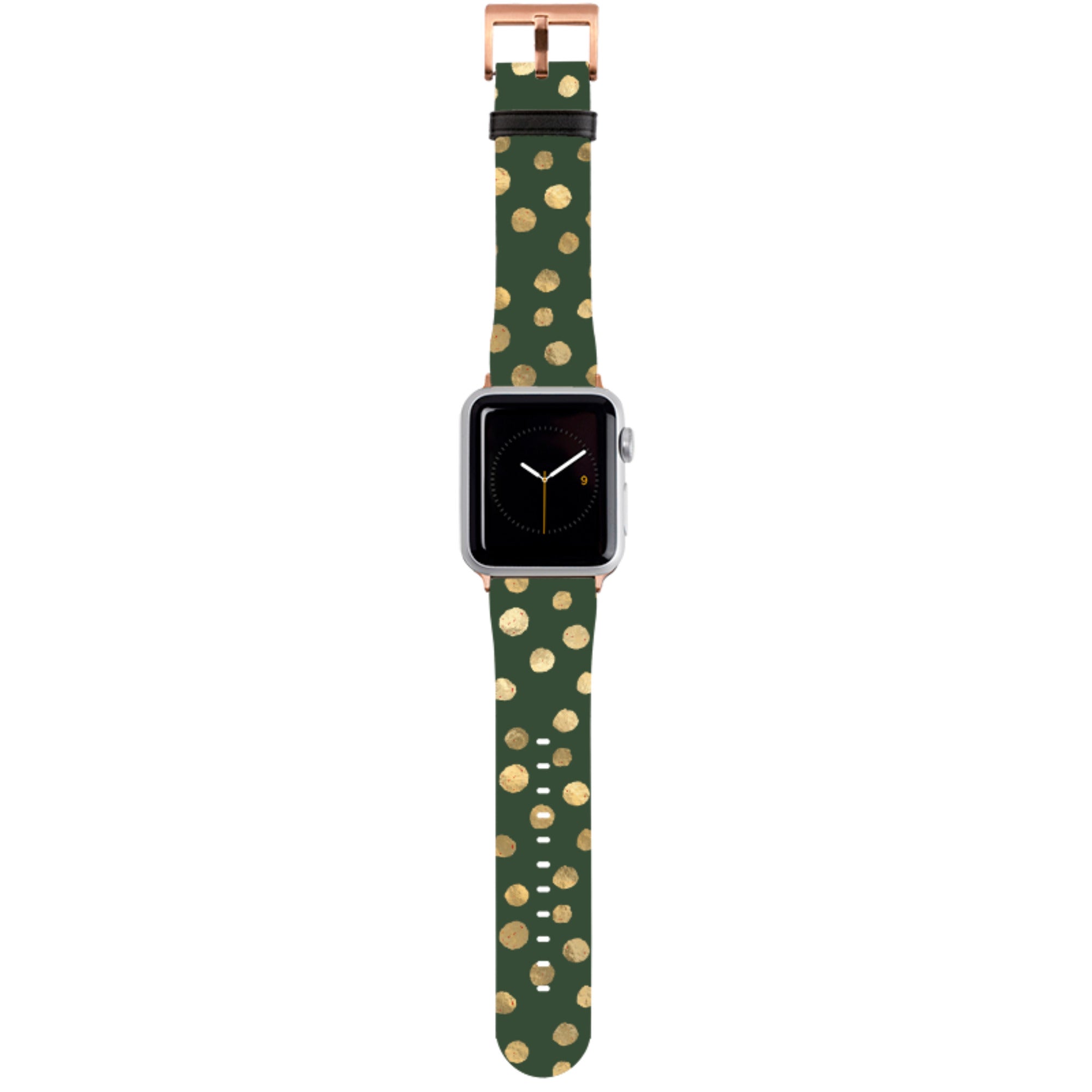 Green and Gold Dots Apple Watch Strap