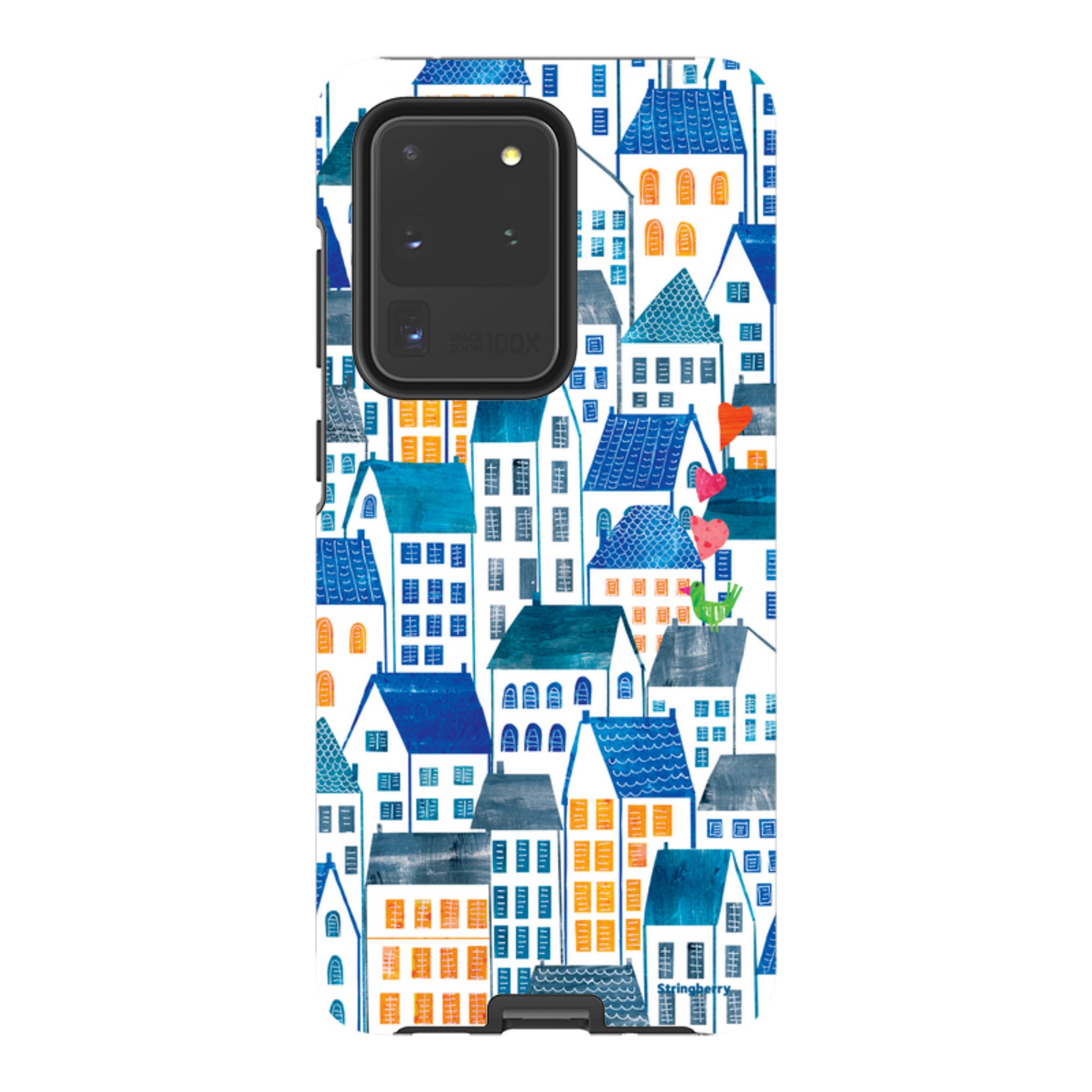 Samsung Tough Case - Blue Rooftop Houses By Tracey English