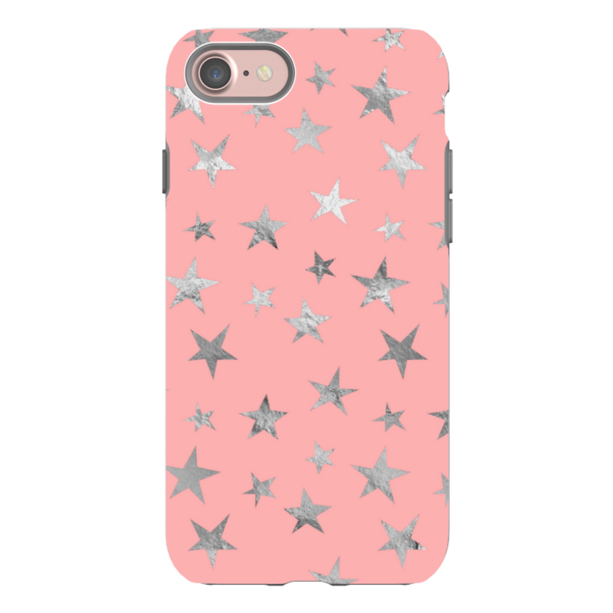 iPhone Tough Case - Pink and Silver Stars