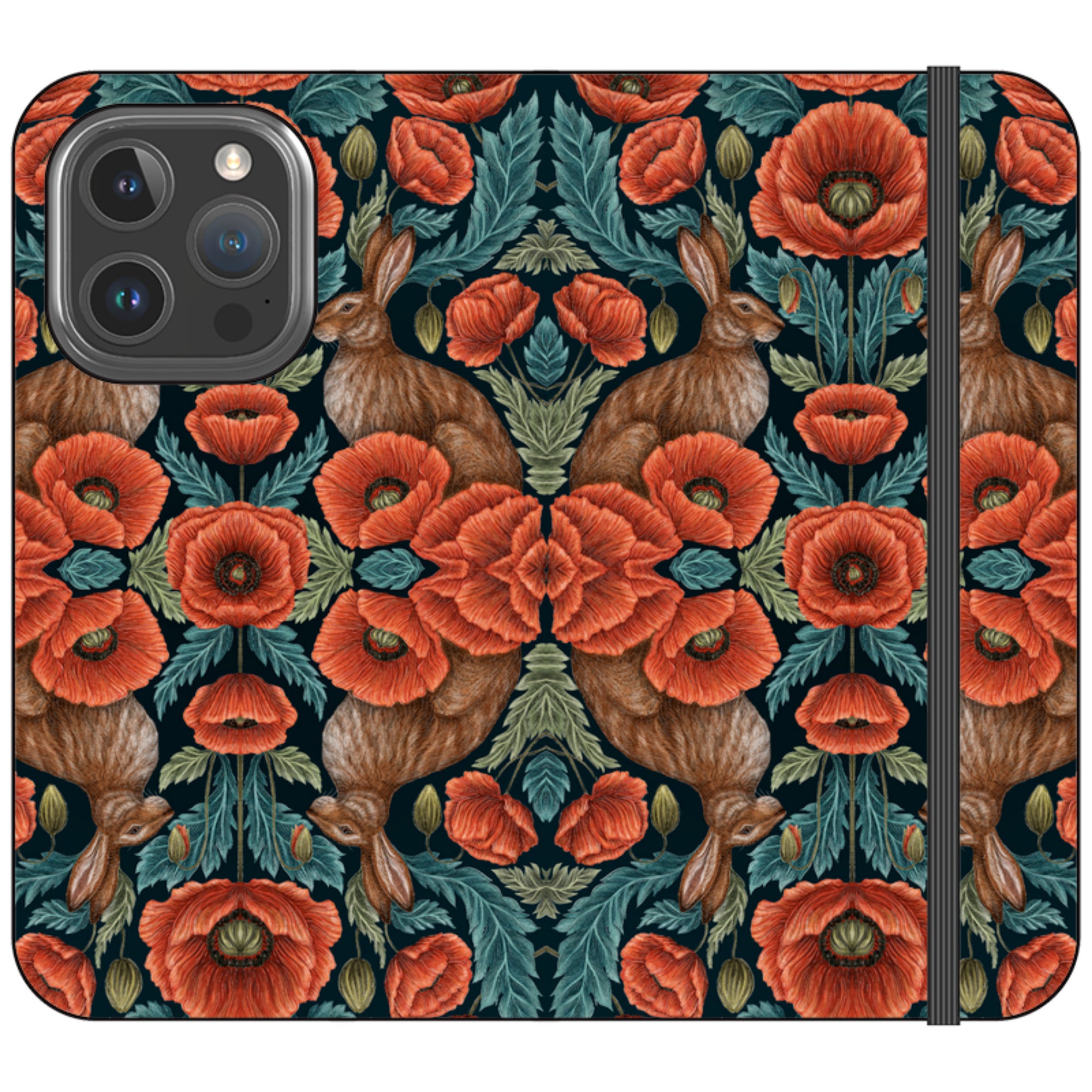Poppy Red Wallet Case By Catherine Rowe