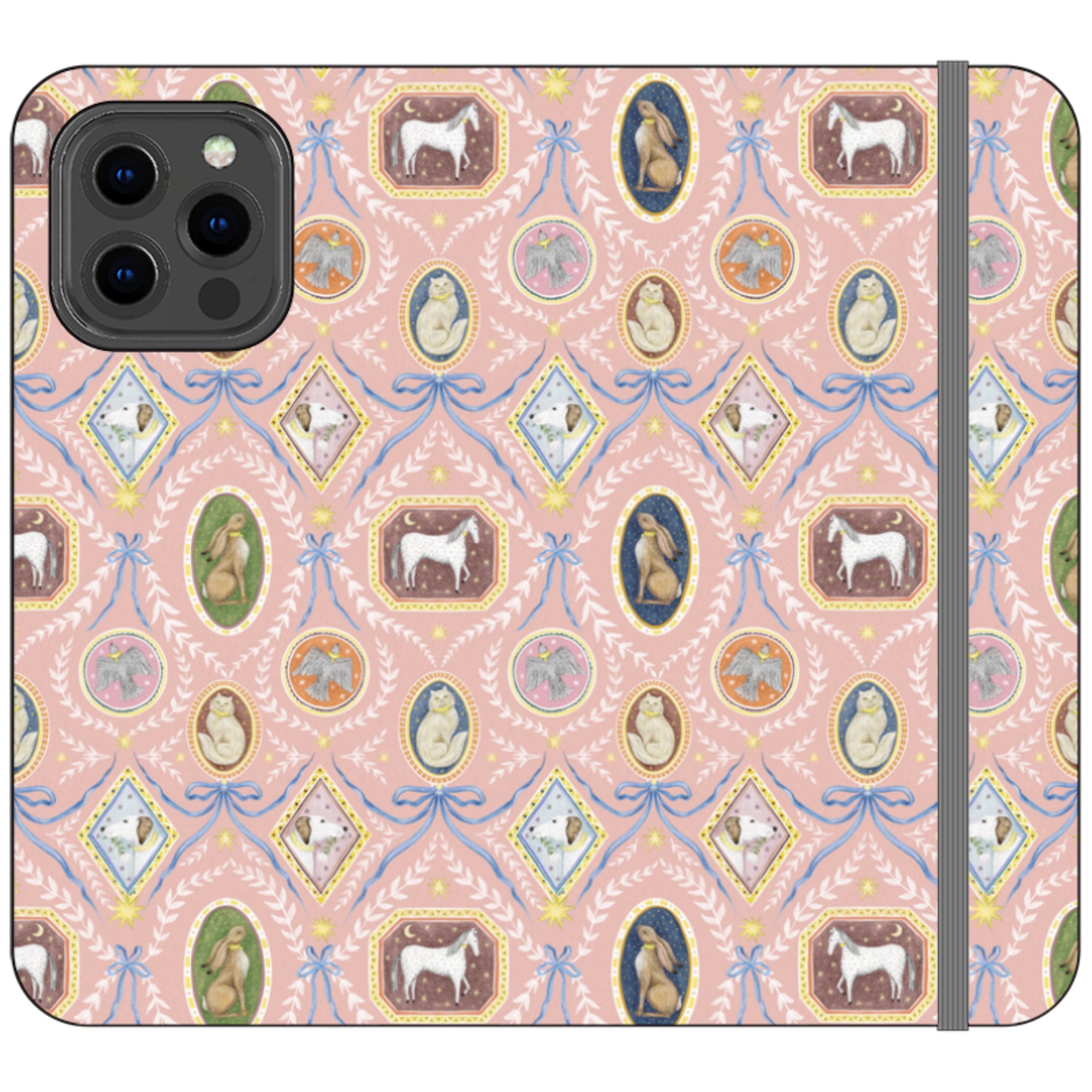Charleston Peach Pink Wallet Case By Catherine Rowe