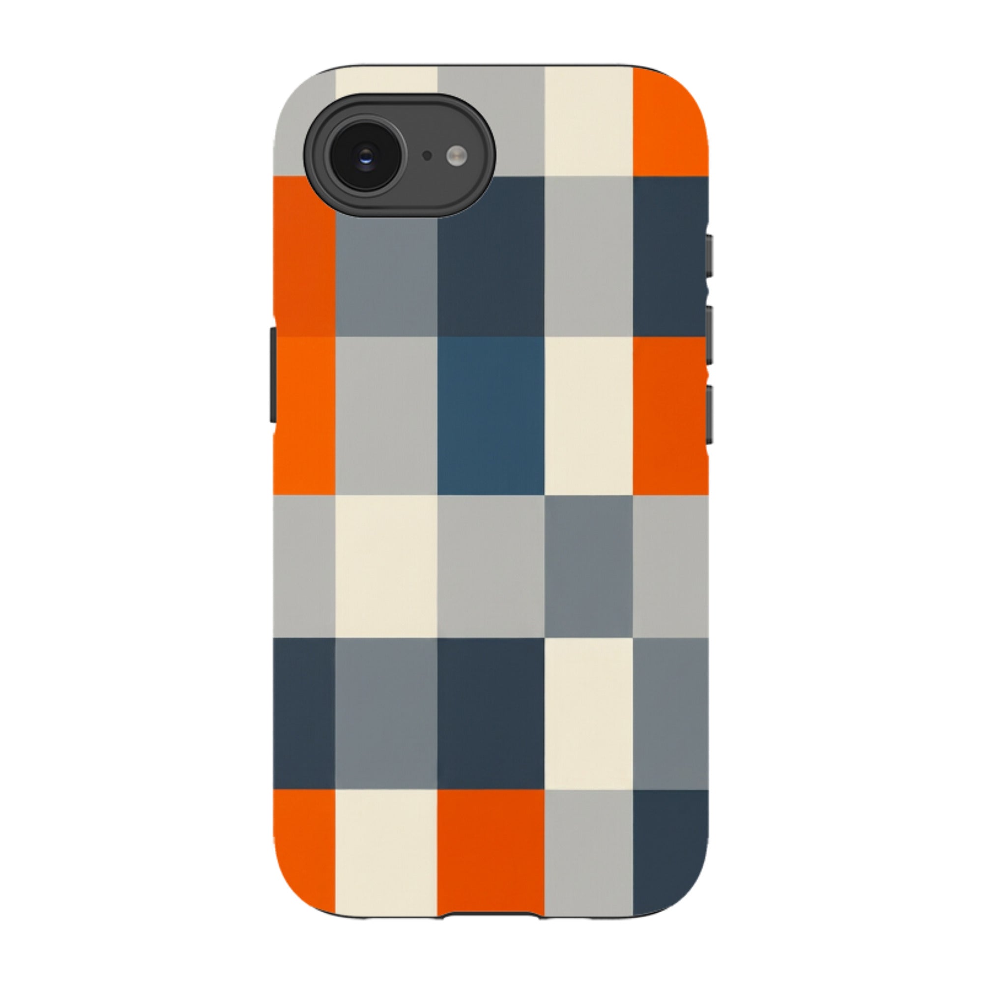 iPhone Tough Case - Navy Blue & Orange Plaid