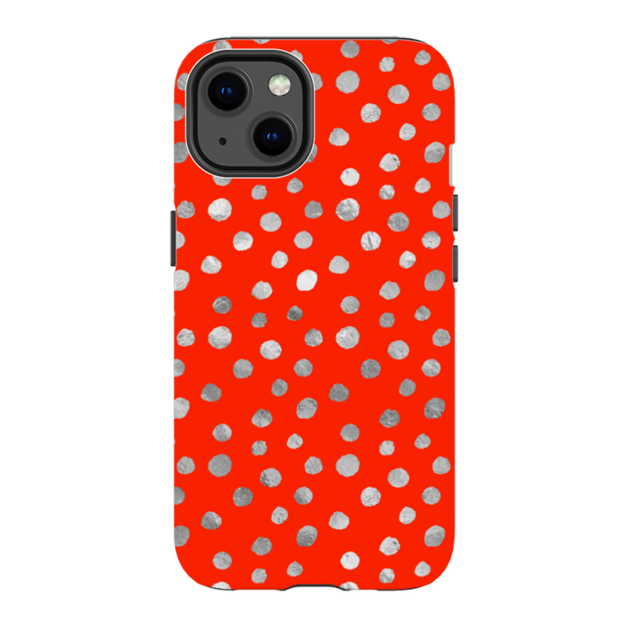 iPhone MagSafe Tough Case -  Red and Silver Dots