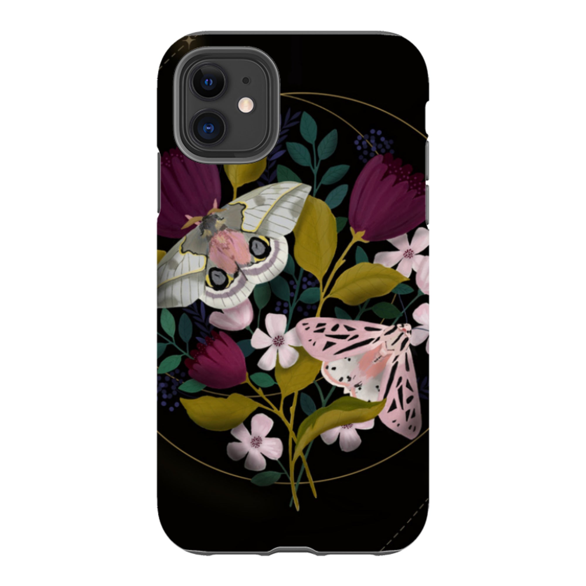 iPhone Tough Case - Moon Moths By Bex Parkin