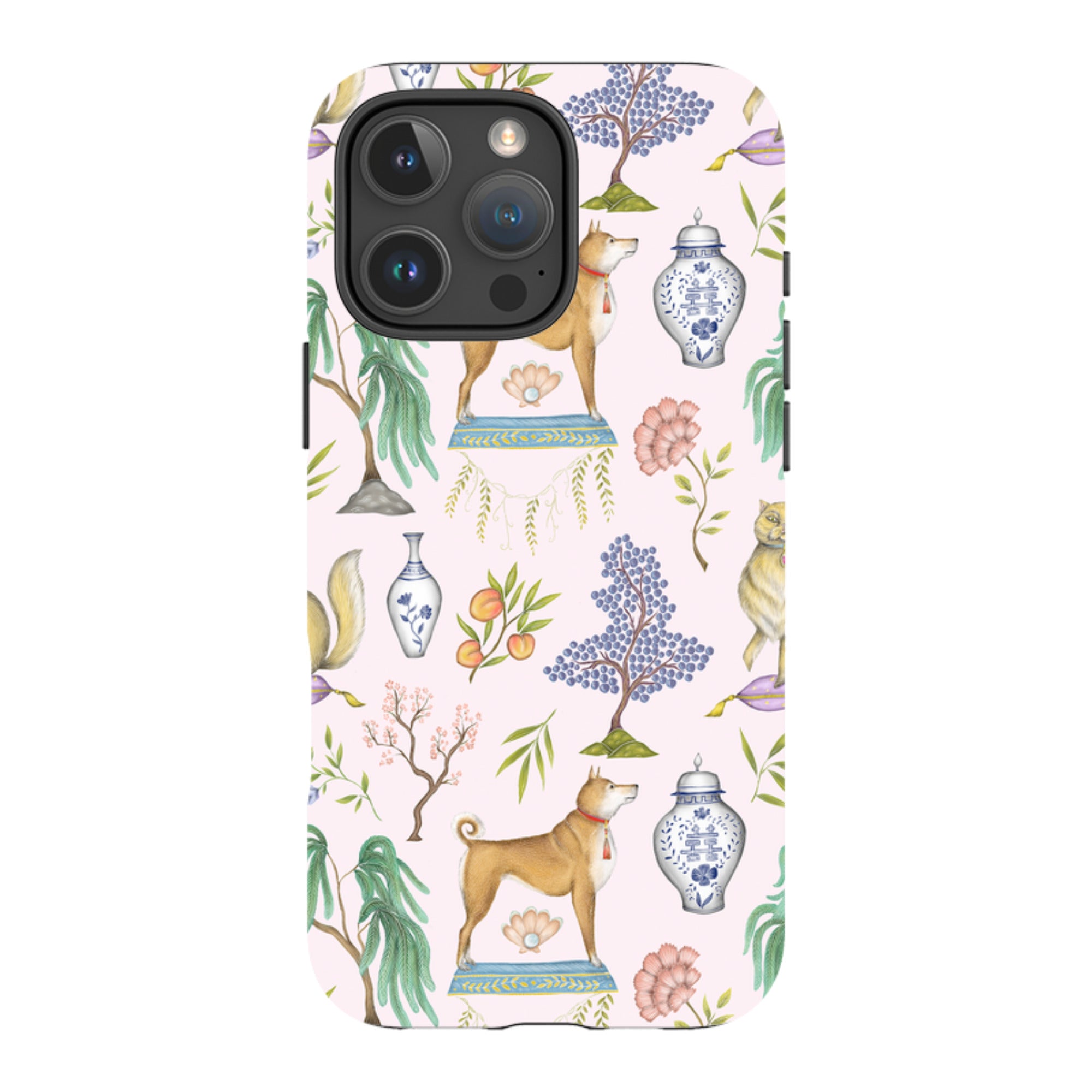 iPhone Tough Case - Chinoiserie Menagerie Pink By Catherine Rowe