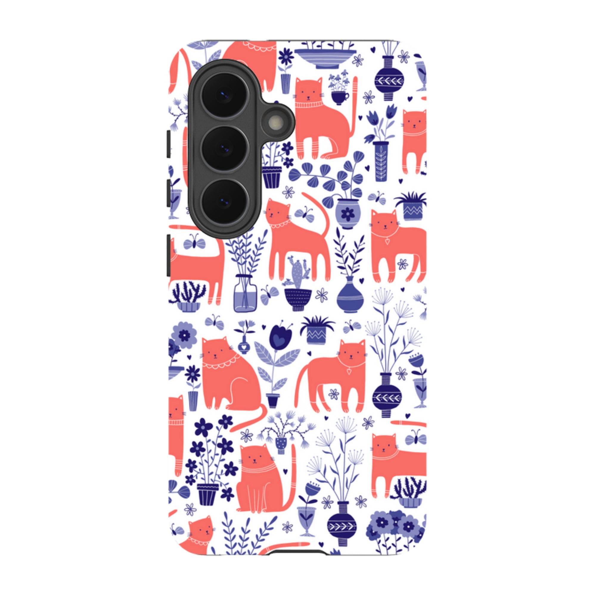 Samsung Tough Case - Coral Cats By Suzy Taylor
