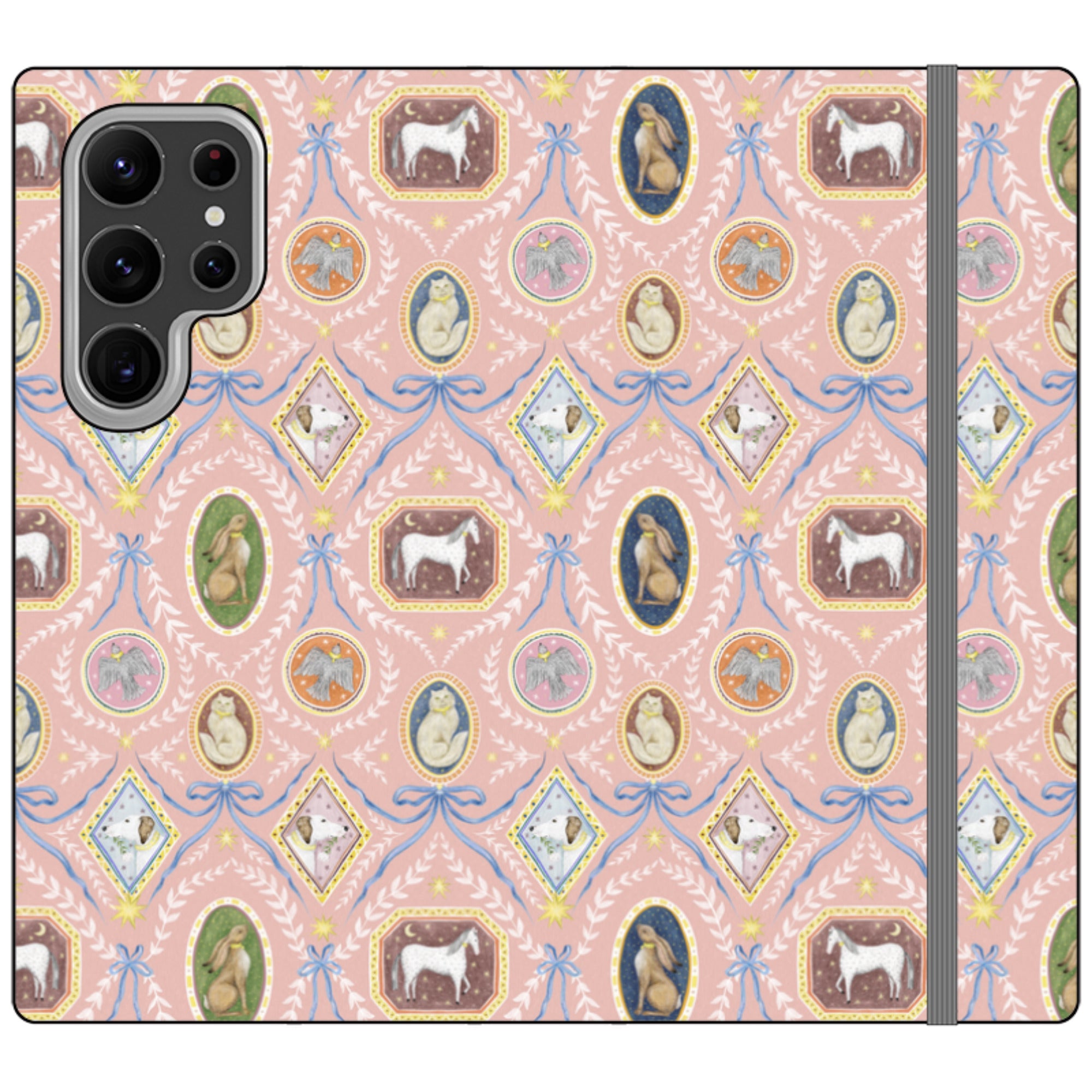 Charleston Peach Pink Wallet Case By Catherine Rowe