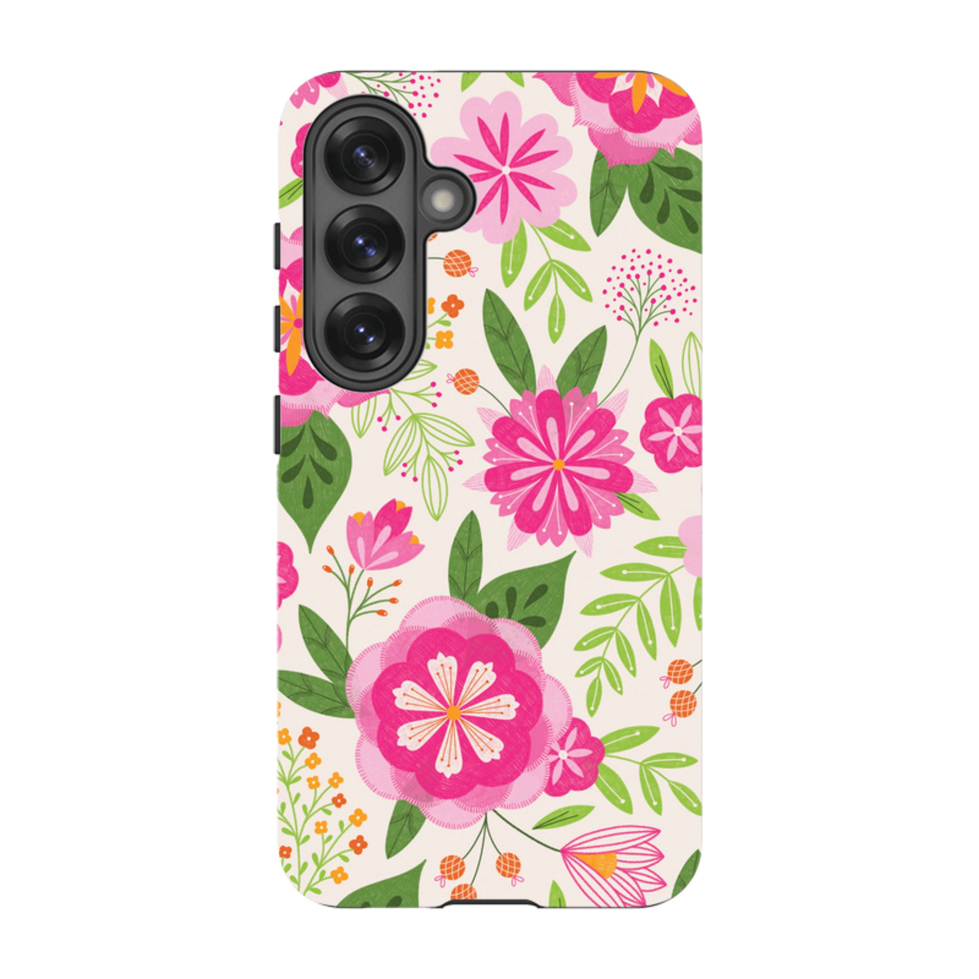 Samsung Tough Case - Big Bold Blooms Ivory By Jenny Zemanek