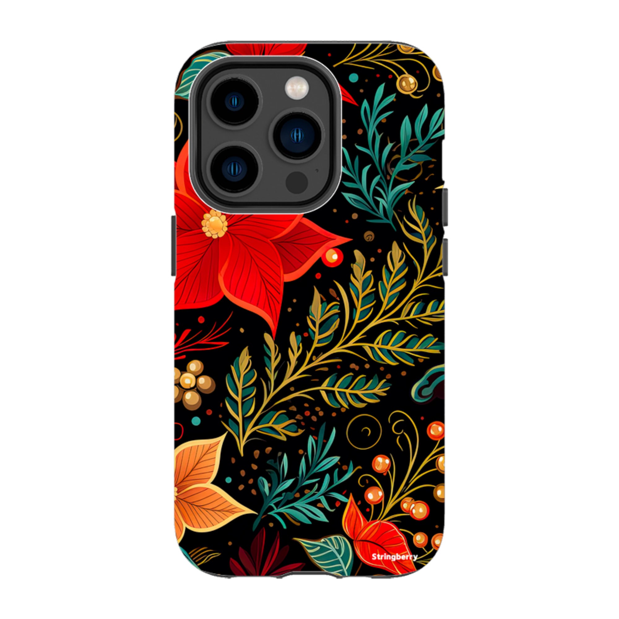 iPhone MagSafe Tough Case - Red Winter Floral II
