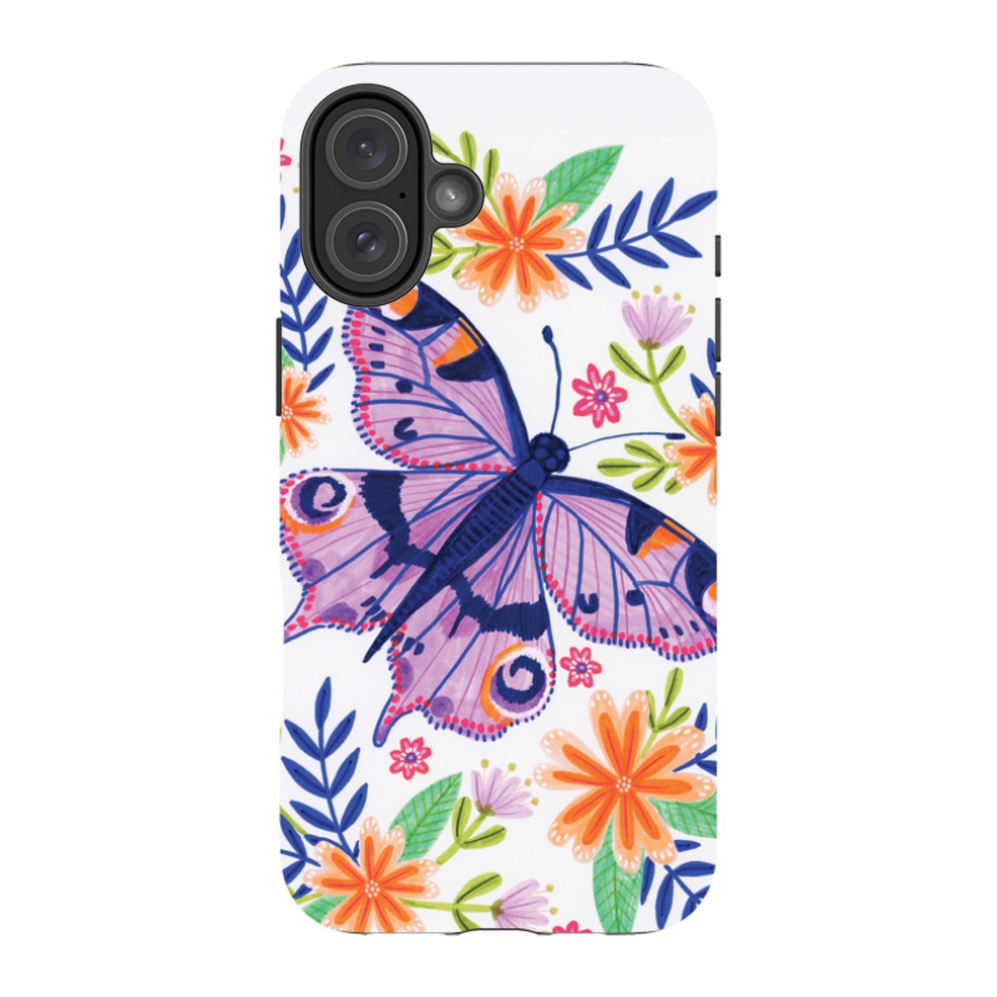 iPhone Tough Case - Floral Lilac Butterfly By Lee Foster Wilson