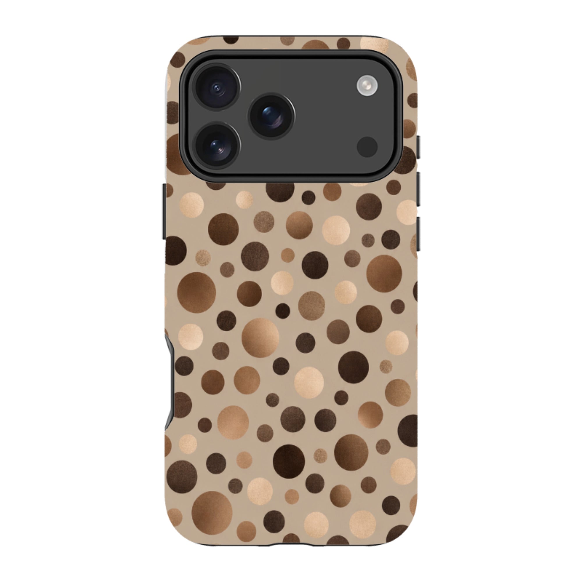 iPhone MagSafe Tough Case - Rose Gold Polka Dot