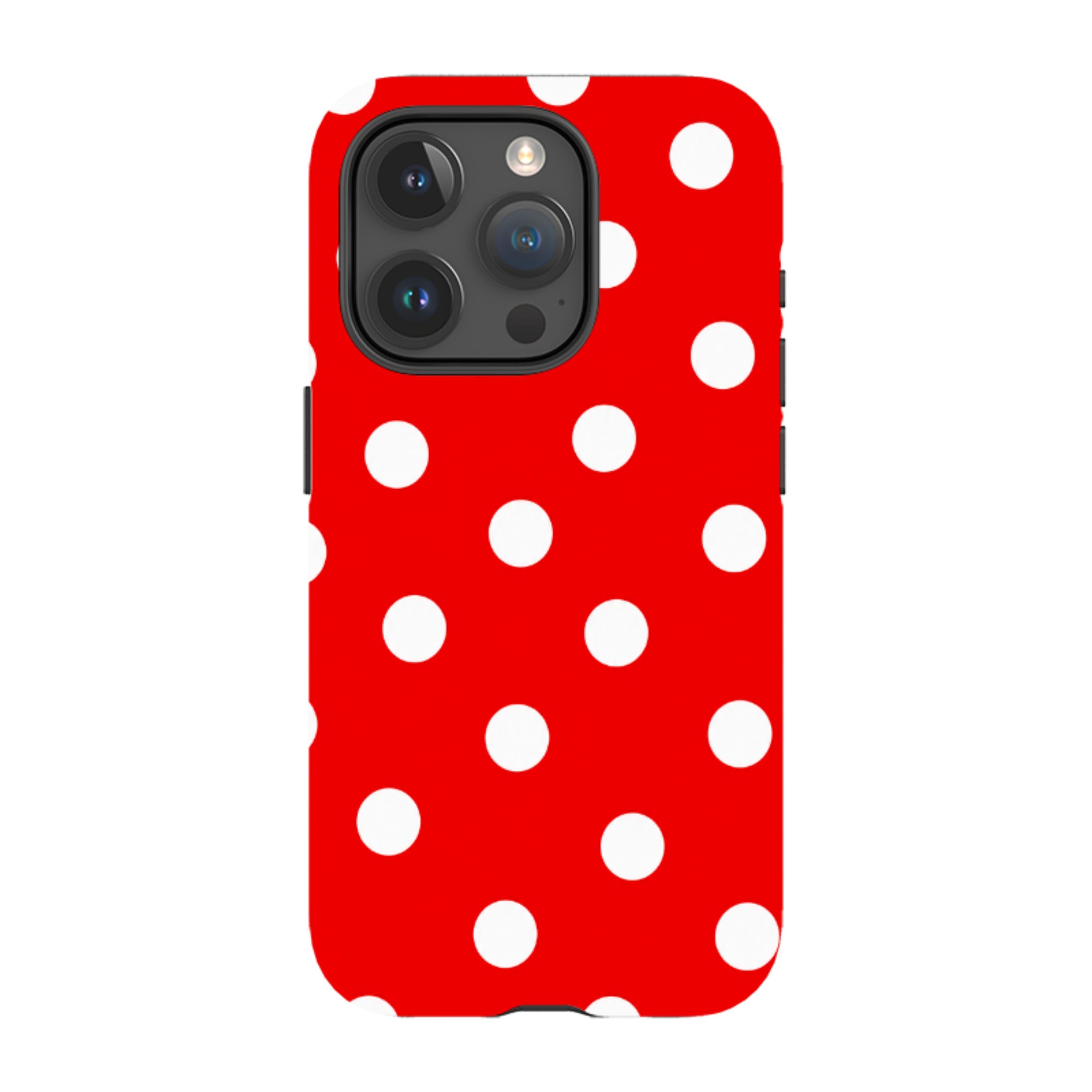 iPhone Tough Case - Red & White Polka Dot