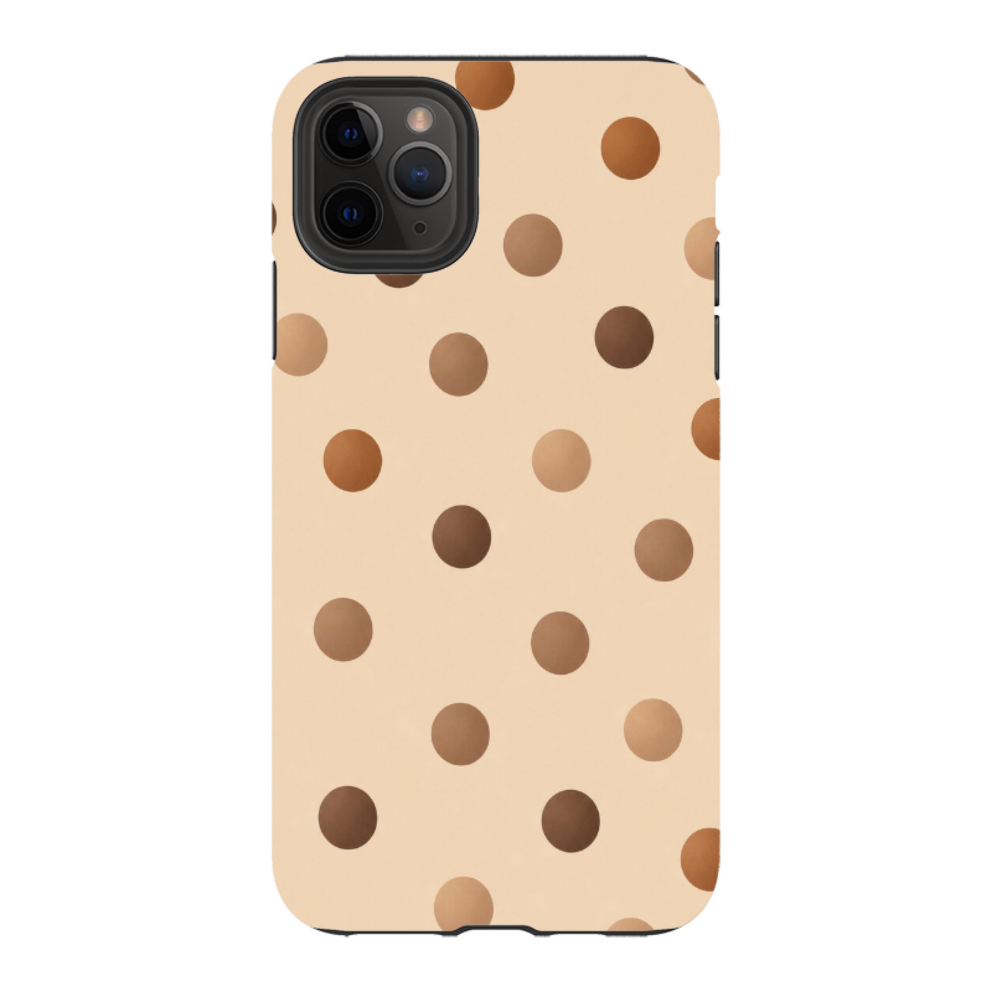 iPhone Tough Case - Brown Polka Dot