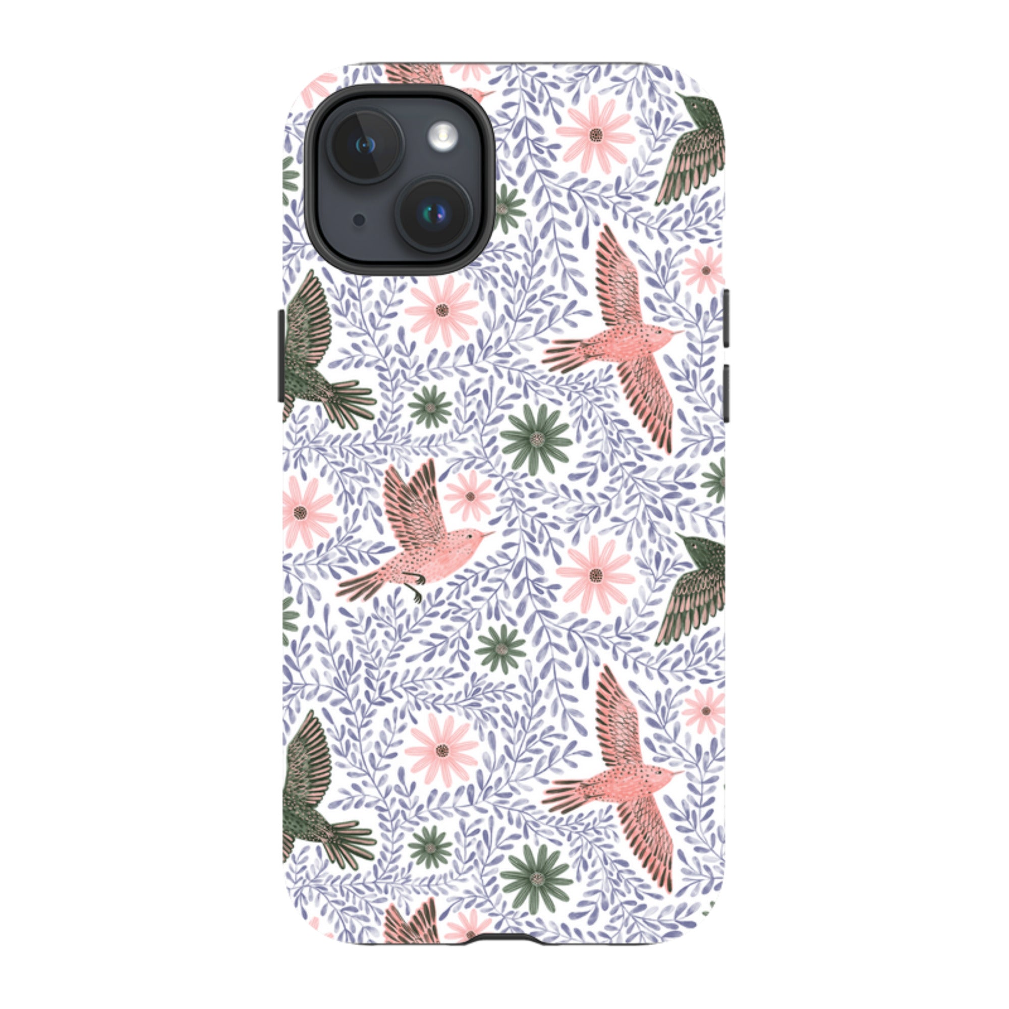 iPhone Tough Case - Bird Pattern Blue By Lee Foster Wilson