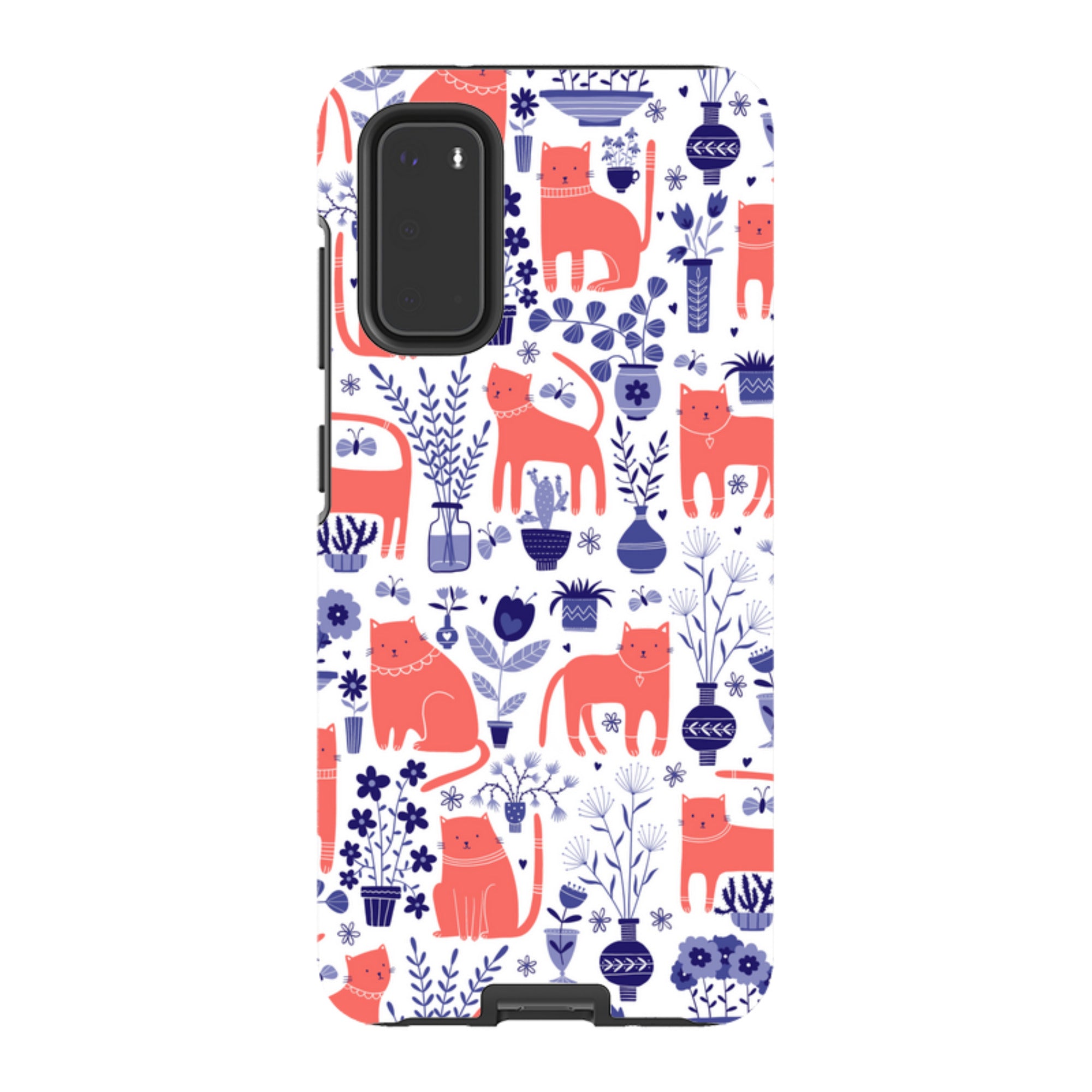 Samsung Tough Case - Coral Cats By Suzy Taylor
