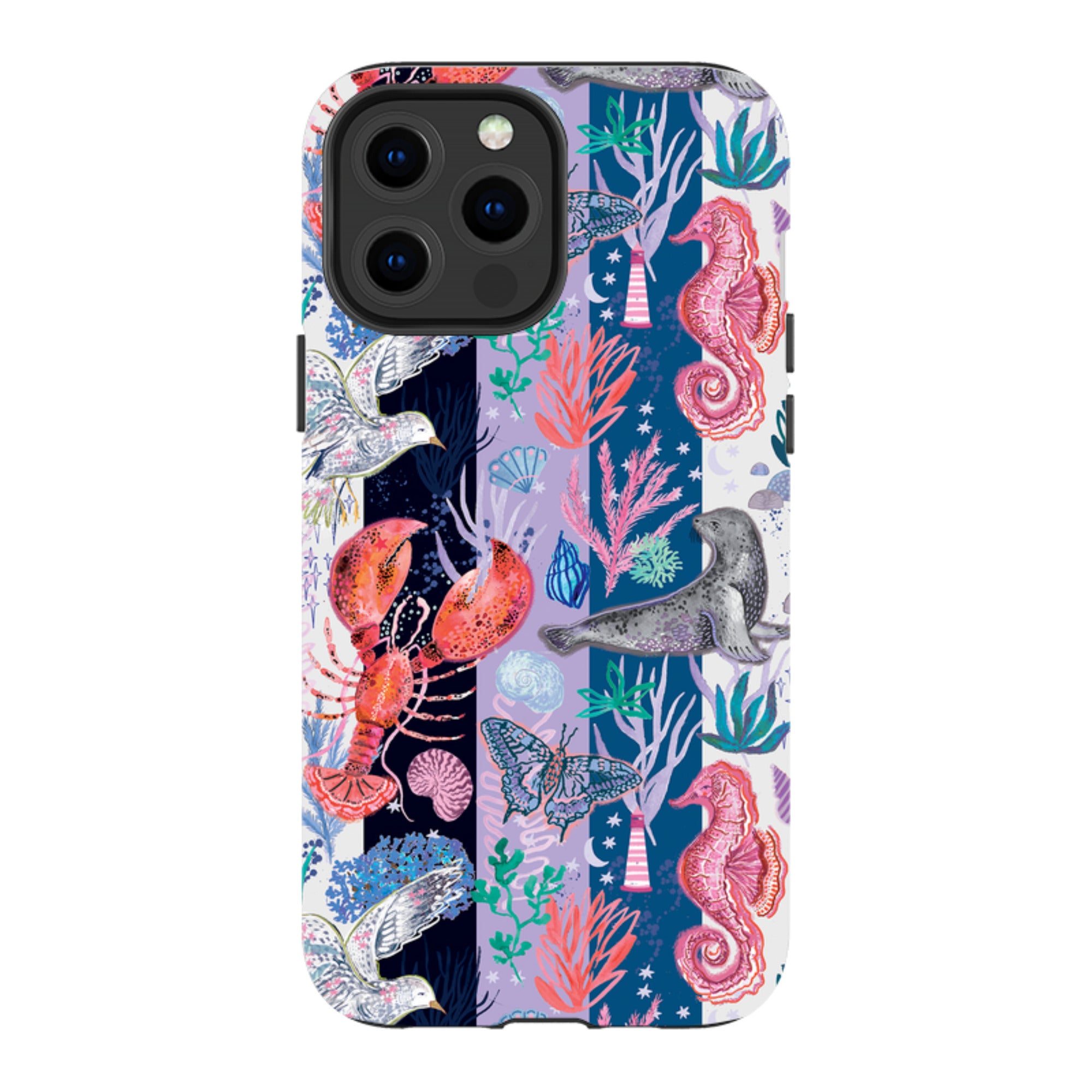 iPhone MagSafe Tough Case - Coastal Calling Stripe III By Emma Frances Grant